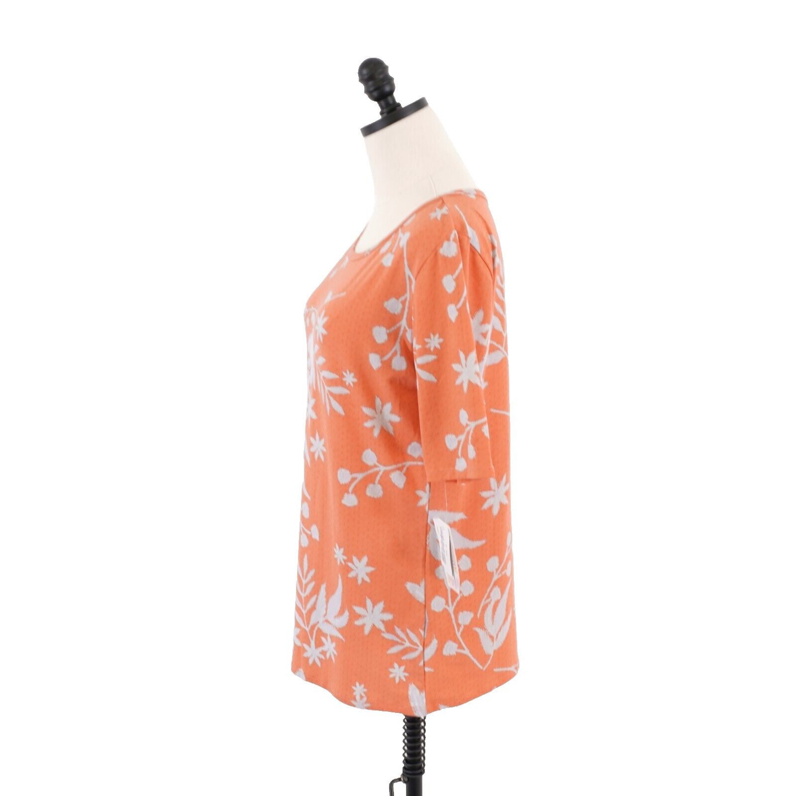 Designer NEW LuLaRoe Gigi XL Orange Floral Boat Neck Blouse Top Short Size XL / US 12-14 / IT 48-50 - 5 Thumbnail