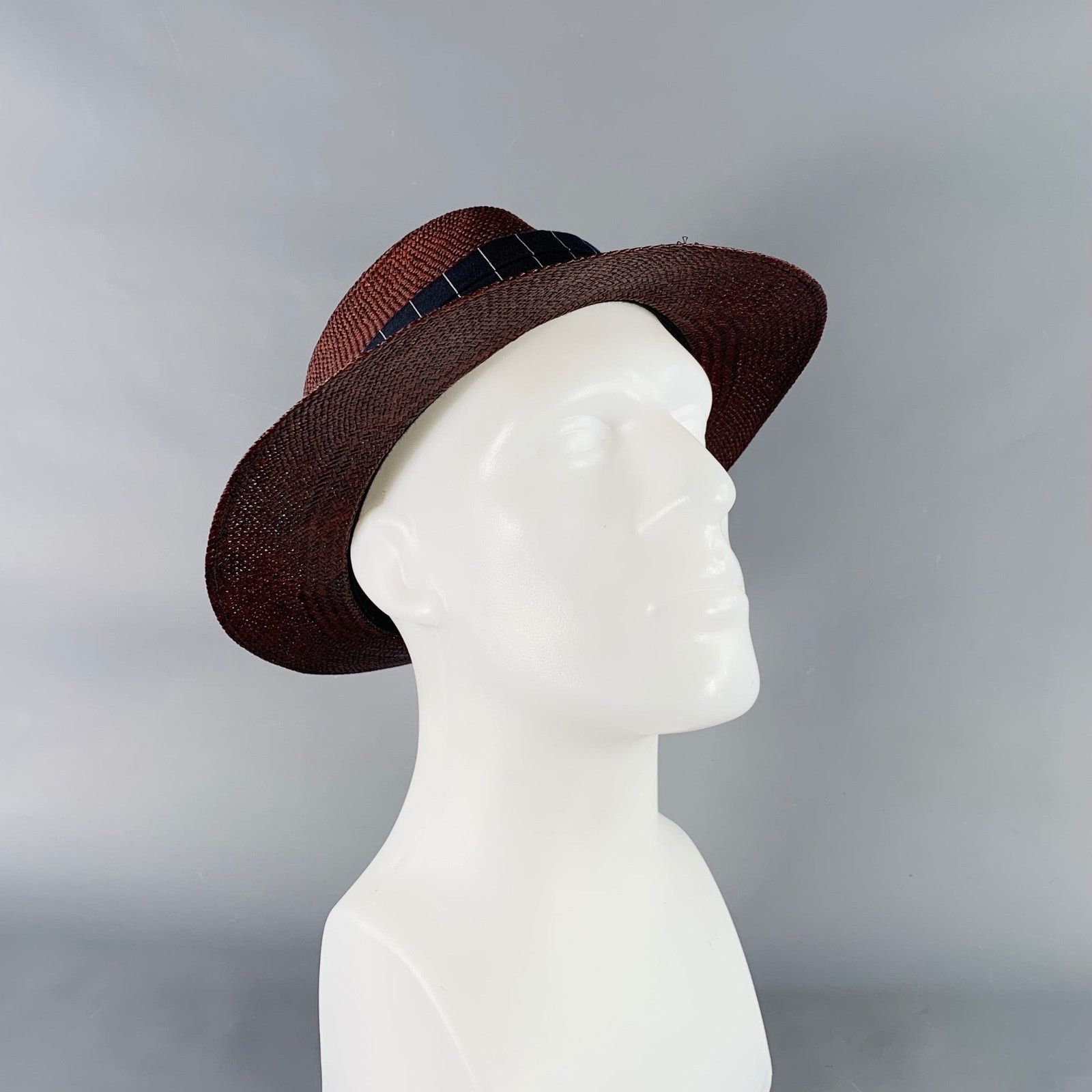 Adam Kimmel ADAM KIMMEL Size L Brown Woven Straw Panama Hat Size ONE SIZE - 1 Thumbnail