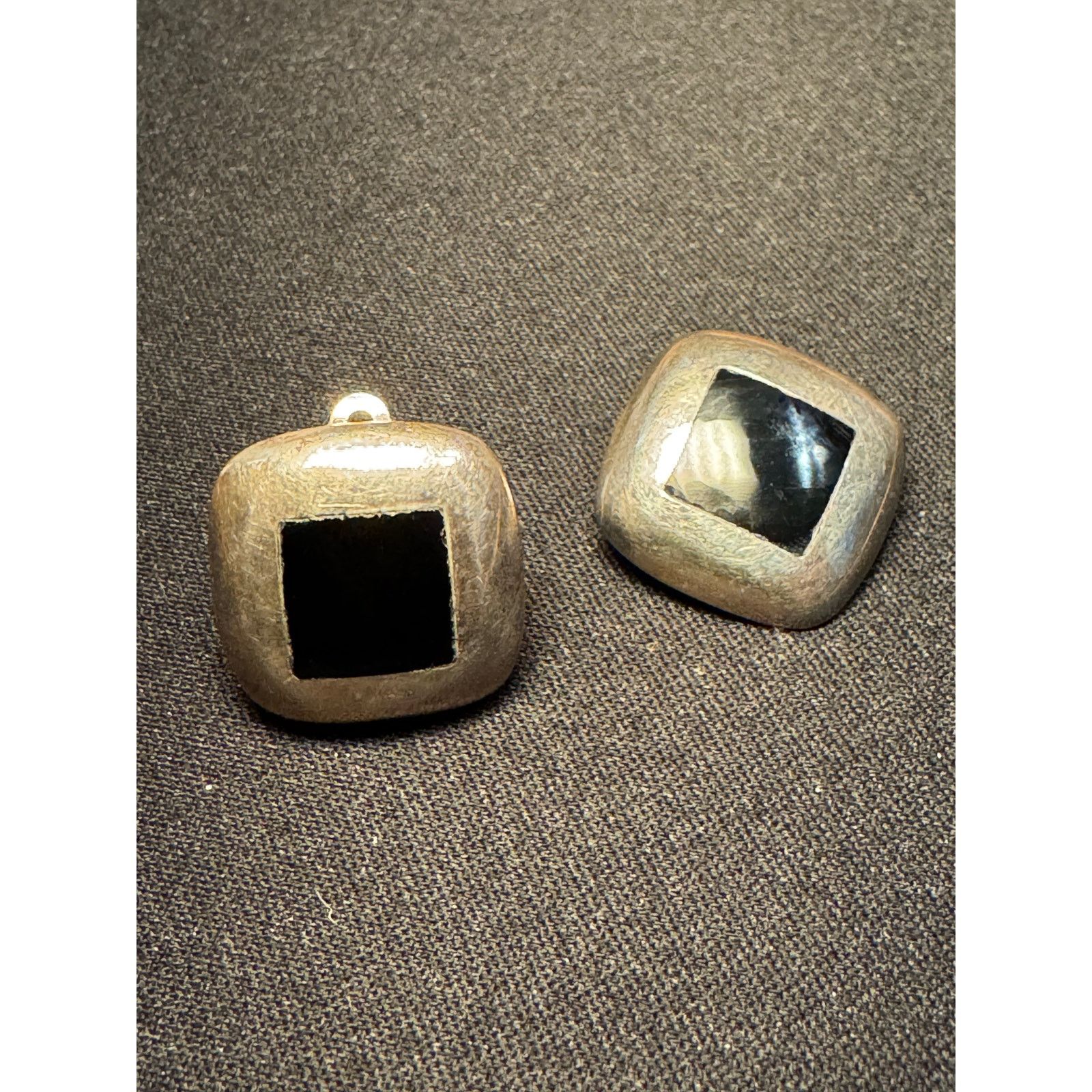 Other 925 Sterling Silver Vintage Onyx Clip On Earrings Size ONE SIZE - 1 Thumbnail