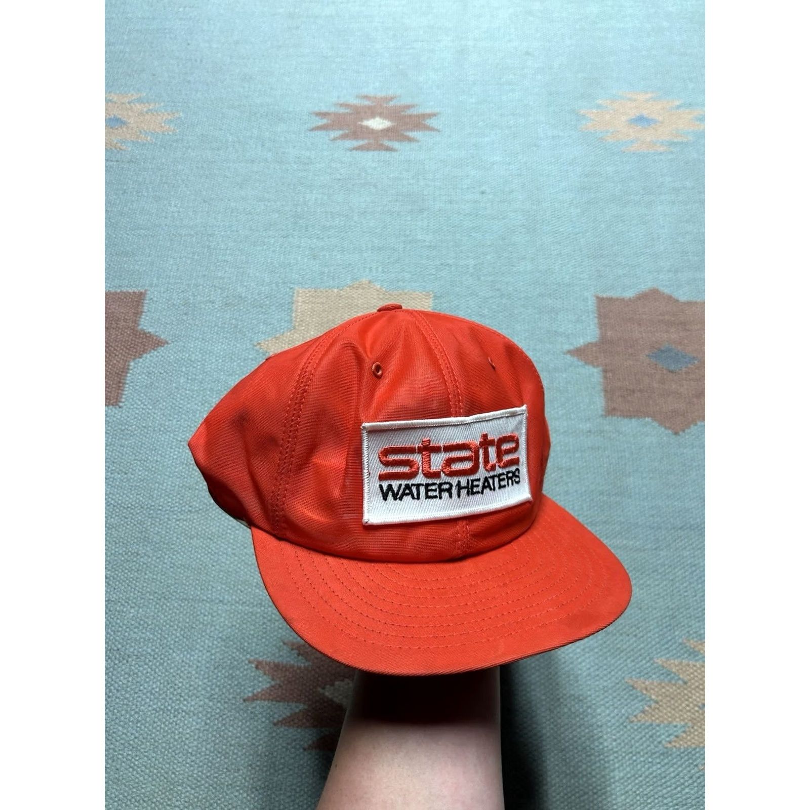 Vintage VINTAGE State Water Heaters patch Louisville Trucker Hat Snap-Back Hat 80s 70s Orange Adjustable Men Mens Size ONE SIZE - 2 Thumbnail