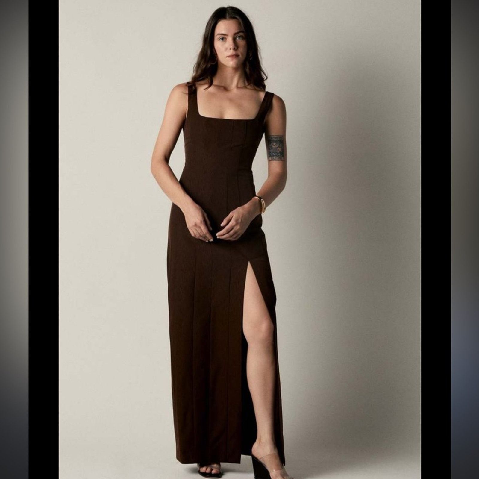 Staud Staud Portrait Dress - Size 12 - Chocolate Brown Size XL / US 12-14 / IT 48-50 - 1 Thumbnail