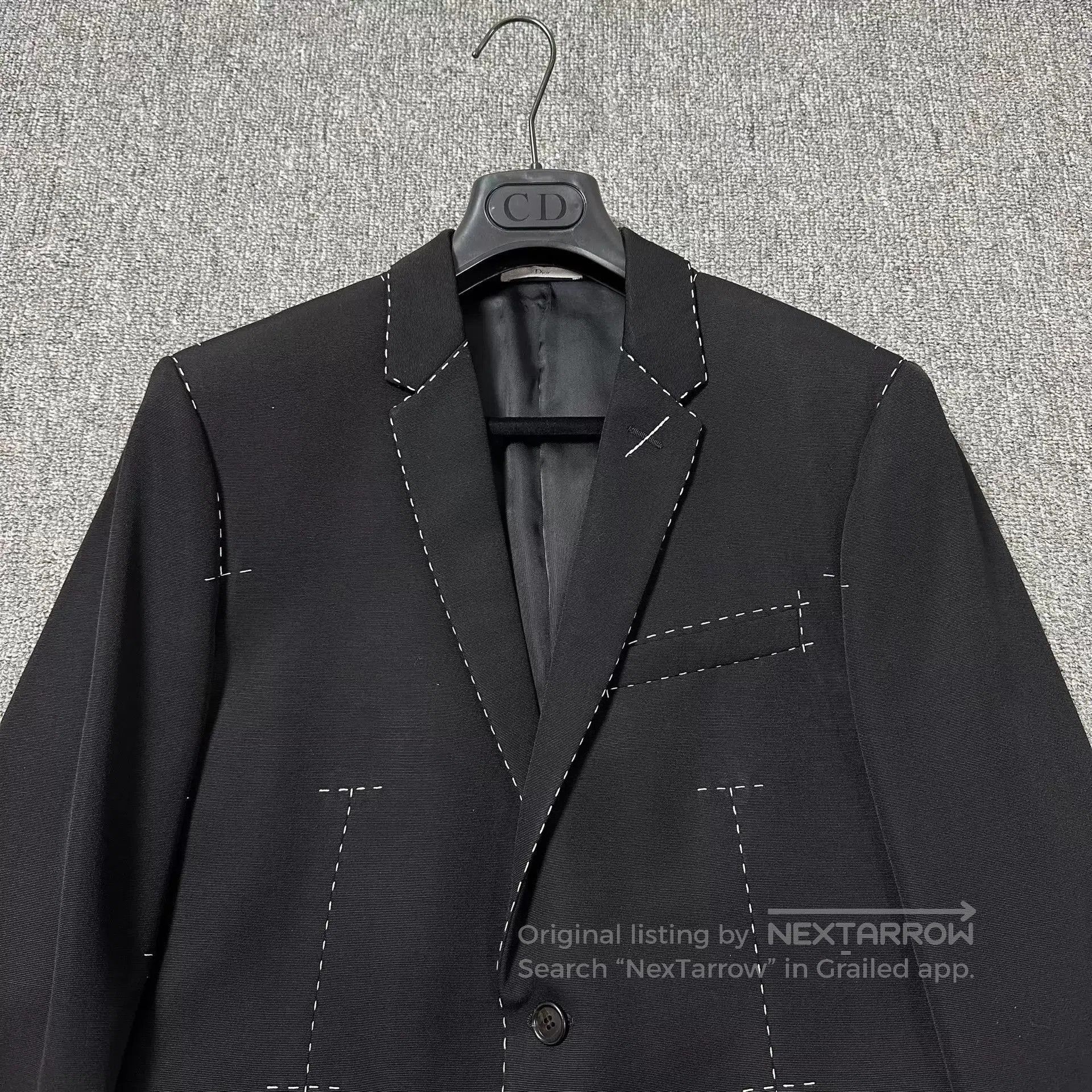 Dior Black Blazer with White Stitch Detailing. Size US M / EU 48-50 / 2 - 3 Thumbnail