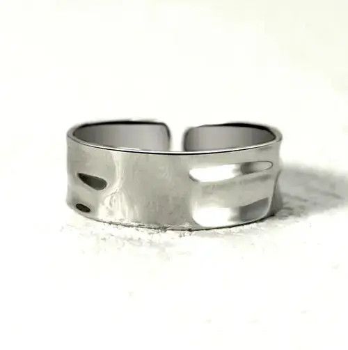 Designer × Ring Of Fire Punkrock Shiny Tiny Float Shine Silver Ring Size ONE SIZE - 1 Thumbnail
