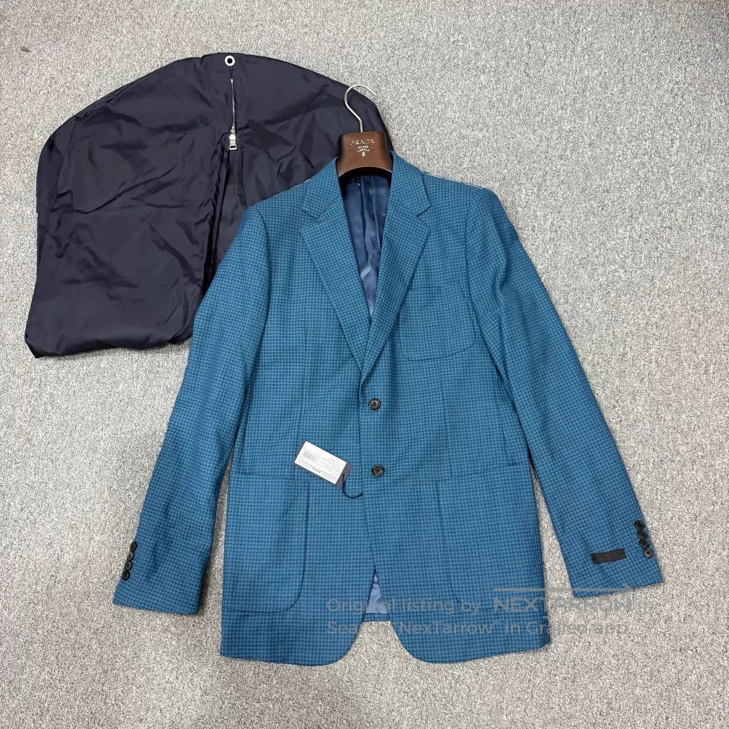 Prada Blue Checkered Light Jacket Blazer. Size US M / EU 48-50 / 2 - 1 Thumbnail