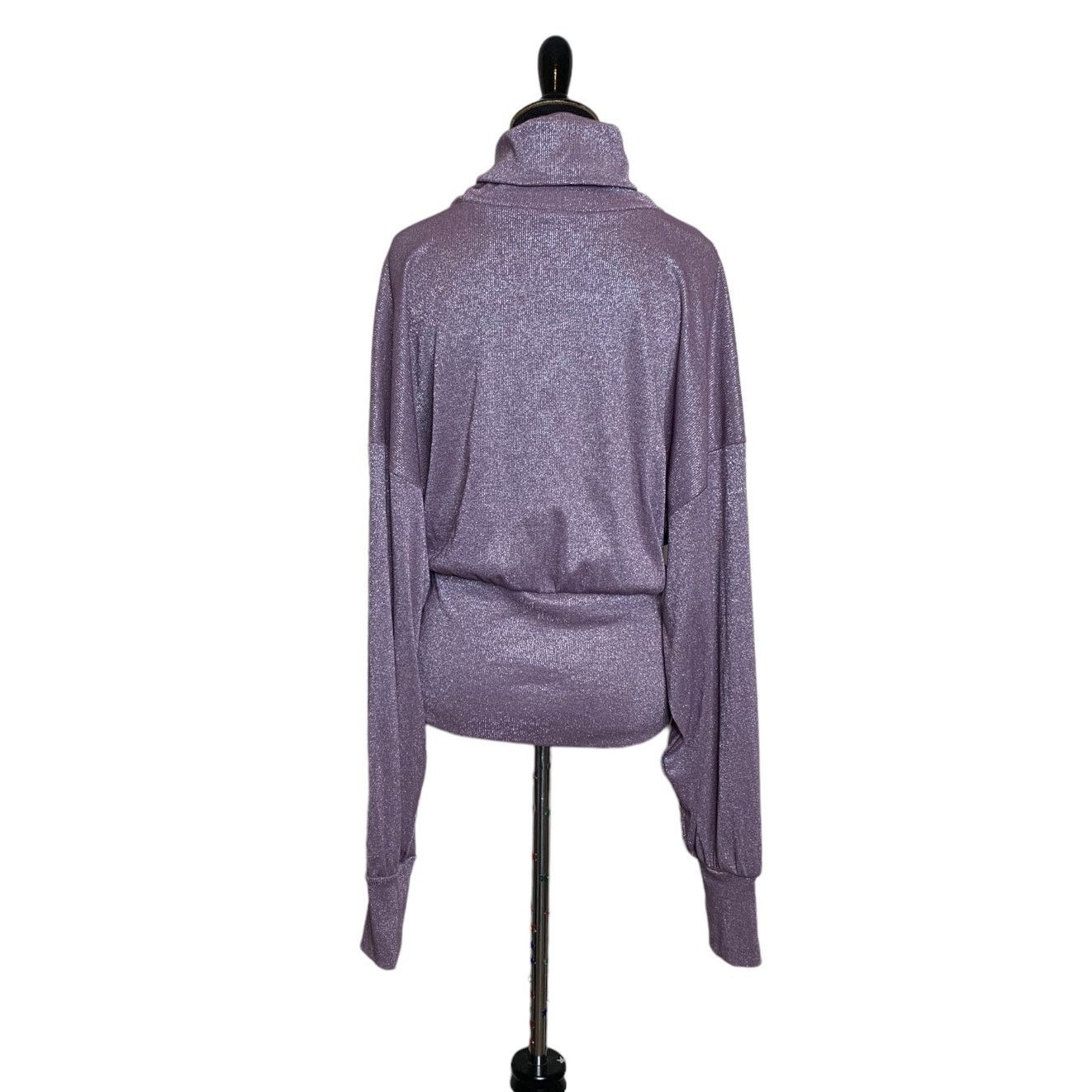 Free People Free People Glam Metallic Purple Knit Sweater Top Size M Size M / US 6-8 / IT 42-44 - 2 Thumbnail