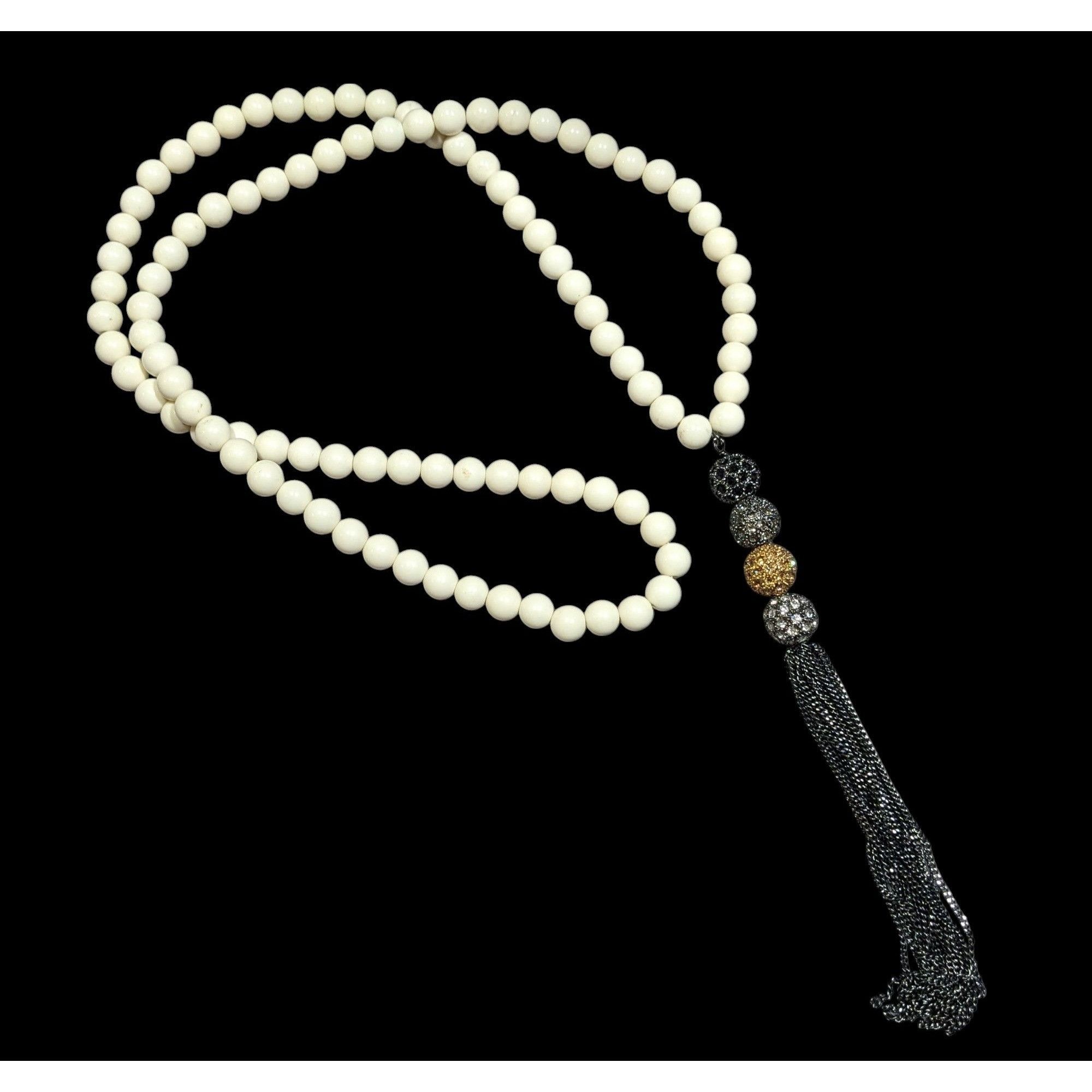 Other Boho Chic Stone Beaded Necklace With Metallic Rhinestone Bea Size ONE SIZE - 1 Thumbnail