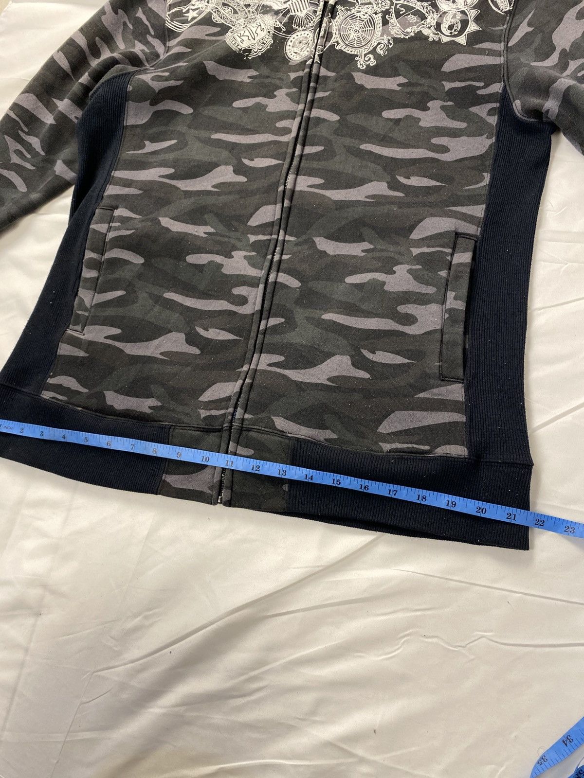 If Six Was Nine Rare 🔥 Splendid Satisfaction Camo Zip Fur Hoodie Punk Style Size US L / EU 52-54 / 3 - 12 Thumbnail