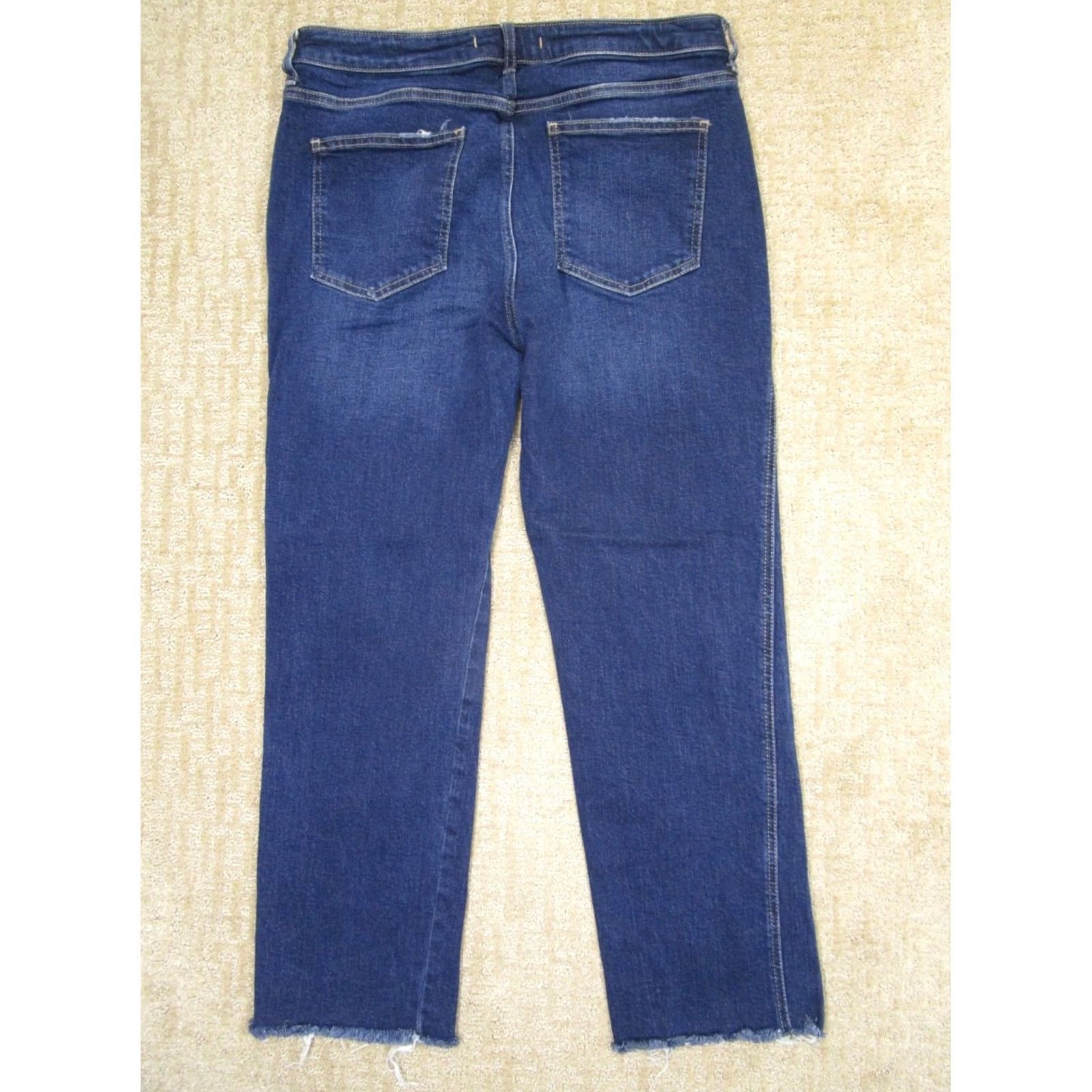 Free People Free People Jeans Women 31 Blue High Rise Cropped Ankle Denim Frayed Hem Logo 5-Pocket Size 24" / US 00 / IT 34 - 3 Thumbnail