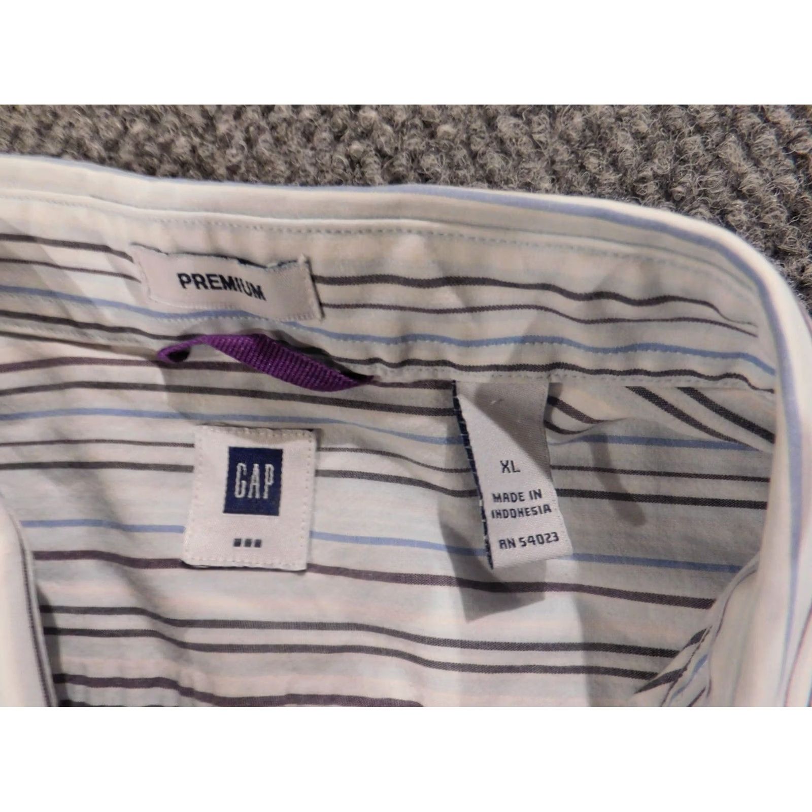 Gap Gap Shirt XL White Striped Button-Up Knit Cotton Linen Long Sleeve Button-Down Men Extra Large Regular Vintage No Size US XL / EU 56 / 4 - 4 Thumbnail