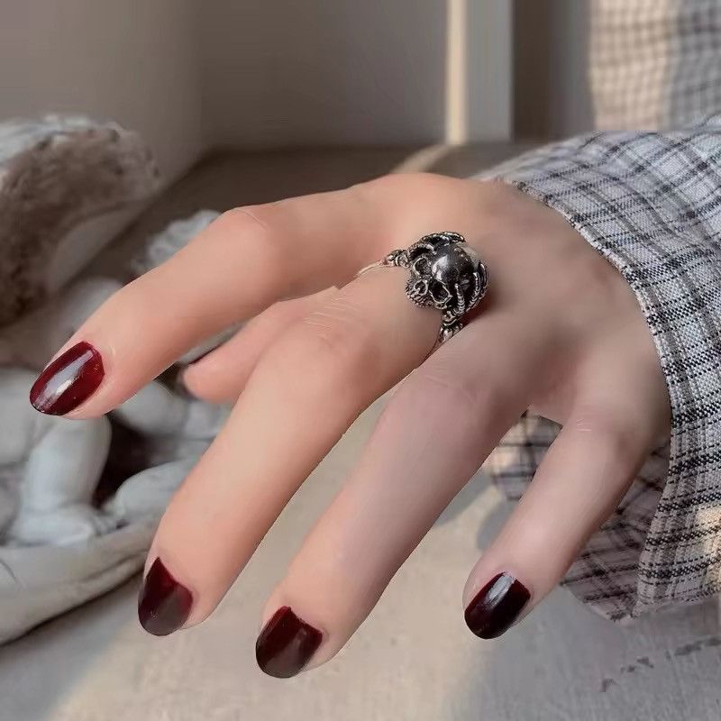 Jewelry Vintage Head Hugging Skull Adjustable Ring Size ONE SIZE - 1 Thumbnail