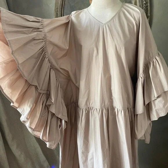 SOFIE D'HOORE Rare Sofie d’hoore oversized dress v neck ruffle sleeve Size M / US 6-8 / IT 42-44 - 3 Thumbnail