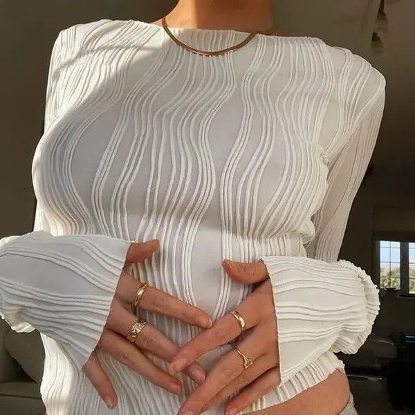 VIBE Women's textured long sleeve Size S / US 4 / IT 40 - 3 Thumbnail