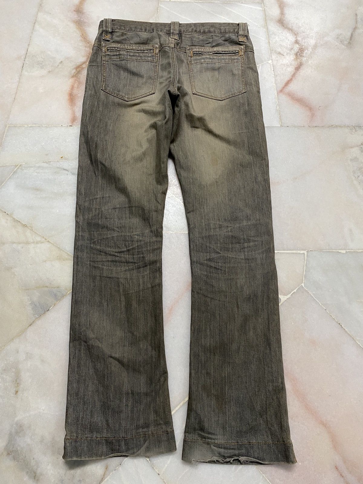 If Six Was Nine 💥Flare💥Vintage 90s Buona Rusty Mudwash Distress jean Japan Size US 30 / EU 46 - 13 Thumbnail