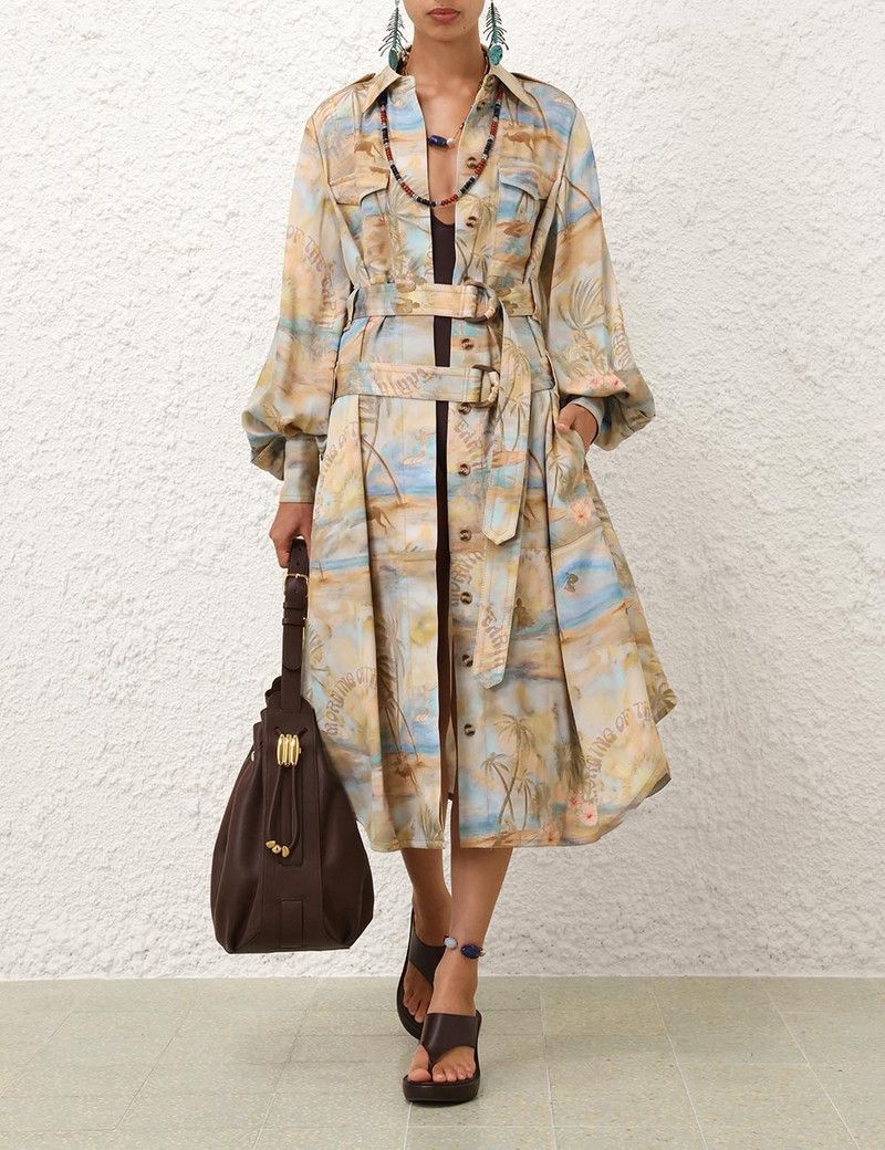 Zimmermann oc11z0226 Illuminate Cargo Midi Dress in Multicolor Size S / US 4 / IT 40 - 2 Thumbnail