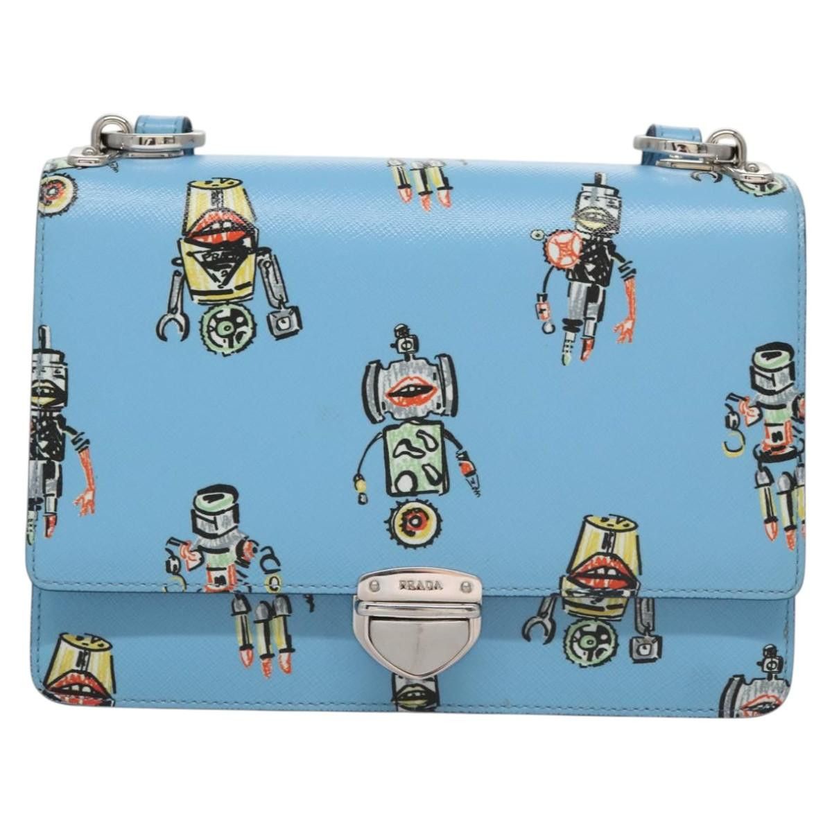 Prada Robot Blue Leather Shoulder Bag (Pre-Owned) Size ONE SIZE - 1 Thumbnail