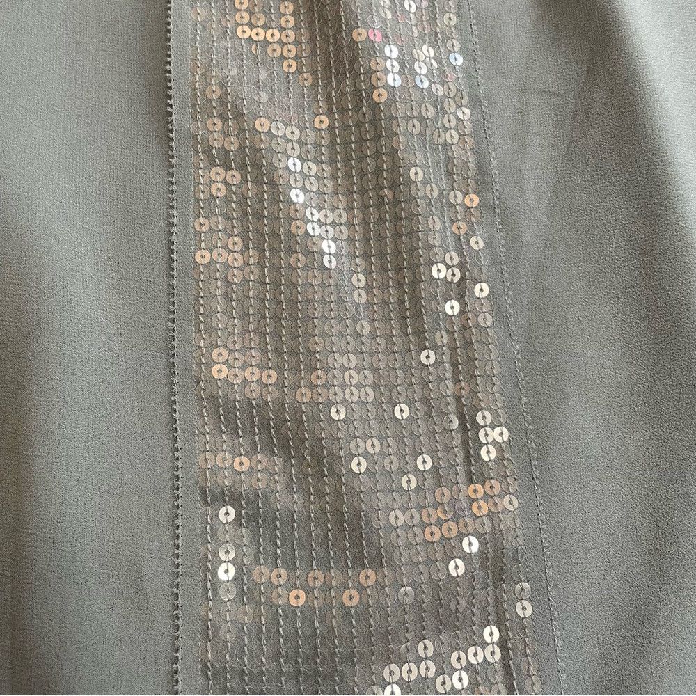 Talbots New Talbots Blue Long Sleeve Chiffon Sequin Blouse Size 8 Size M / US 6-8 / IT 42-44 - 5 Thumbnail