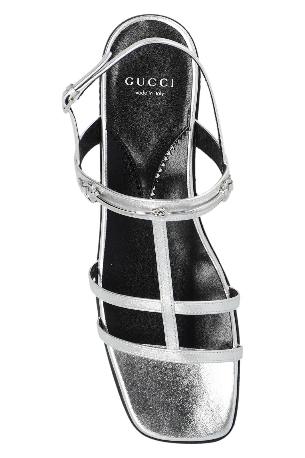 Gucci GUCCI Horsebit Silver Leather Flat Sandals New & Authentic Size US 7.5 / IT 37.5 - 3 Thumbnail