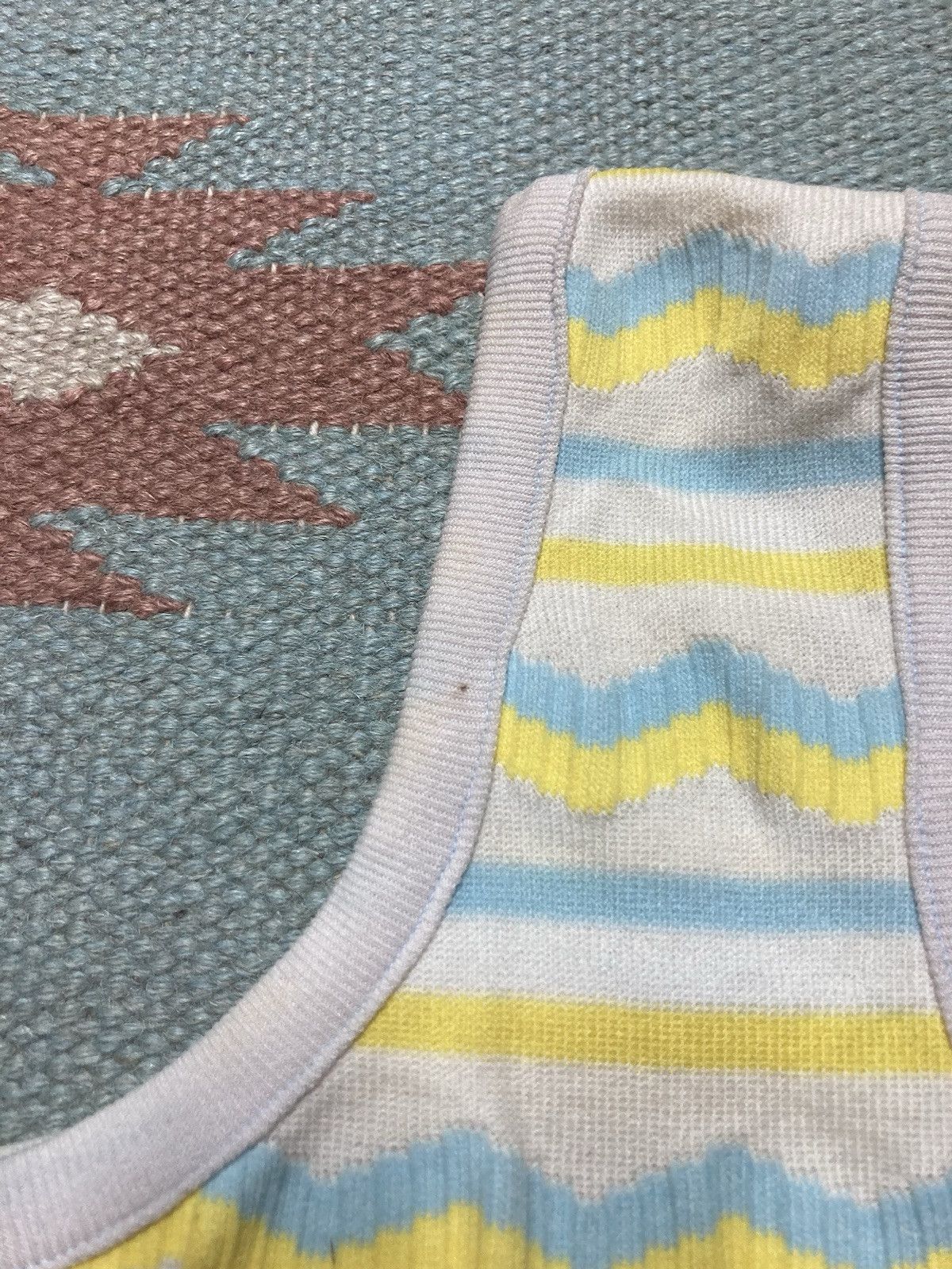 Vintage 60s 70s tank top shirt soft nylon striped beach adult small Size US S / EU 44-46 / 1 - 10 Thumbnail
