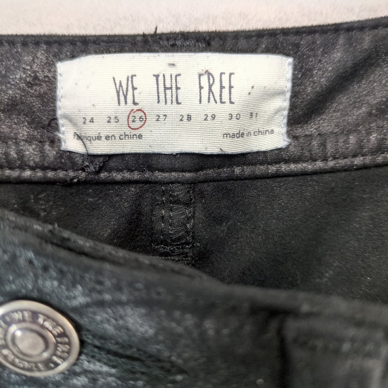 Free People We The Free People 26x28 Black Faux Suede Skinny Jeans Size 26" / US 2 / IT 38 - 2 Thumbnail