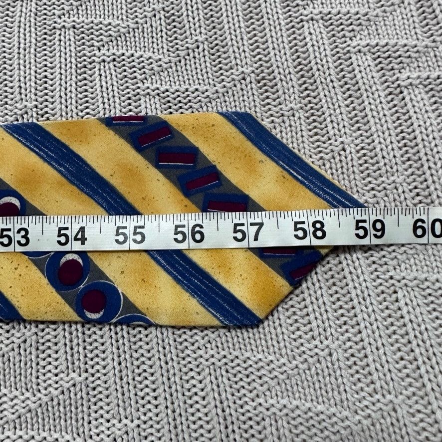 Oleg Cassini Oleg Cassini yellow and blue striped Italian silk tie Size ONE SIZE - 4 Thumbnail