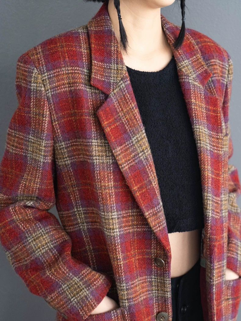 Kenzo KENZO Red checkered wool suit jacket vintage Size XS / US 0-2 / IT 36-38 - 3 Thumbnail