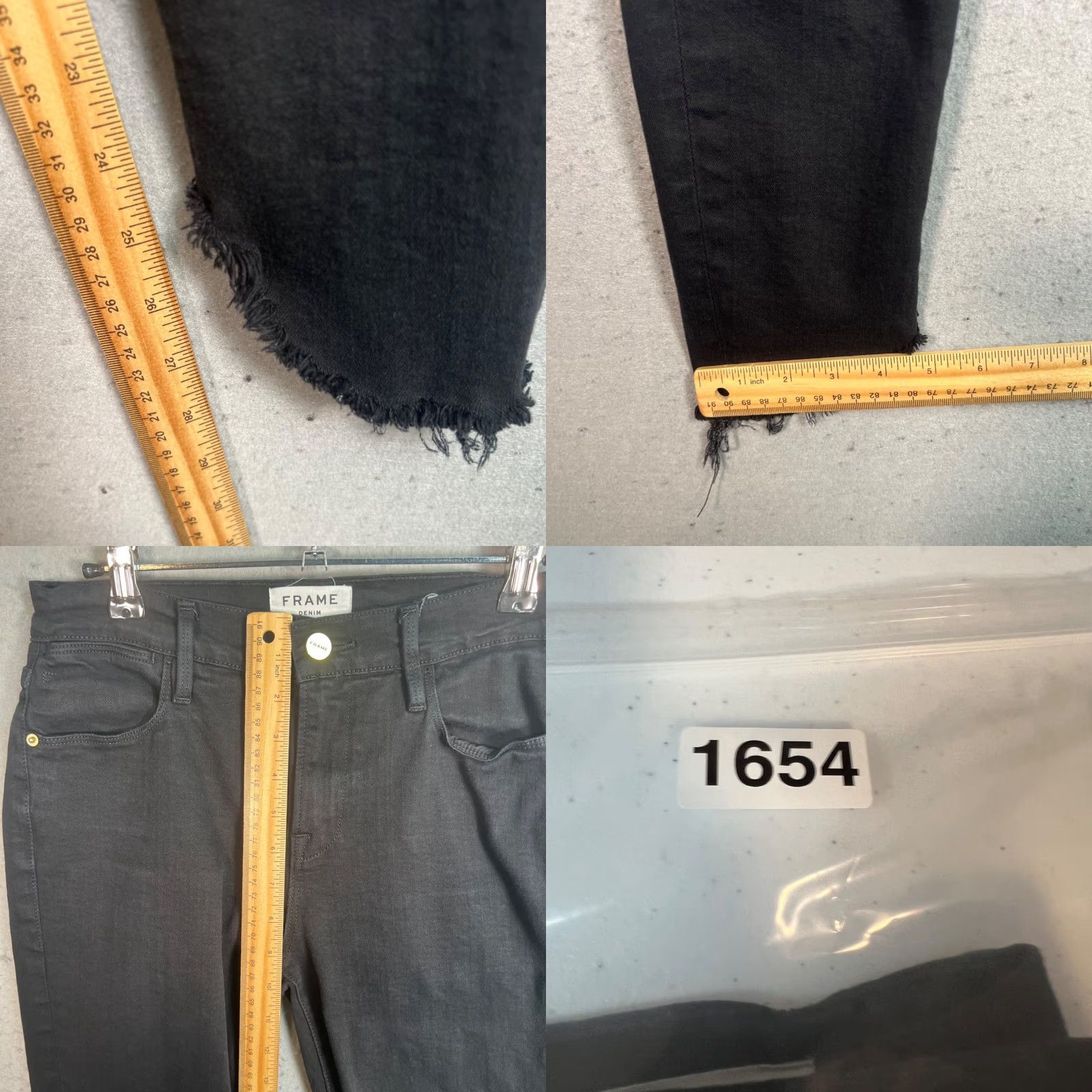 Frame FRAME Frame Womens Jeans Skinny Black Denim 26 Inseam 27 Raw Hem Adult Women 26 Black Skinny Denim 90s? (if 90s not known, skip decade) Womens Size 26" / US 2 / IT 38 - 8 Thumbnail
