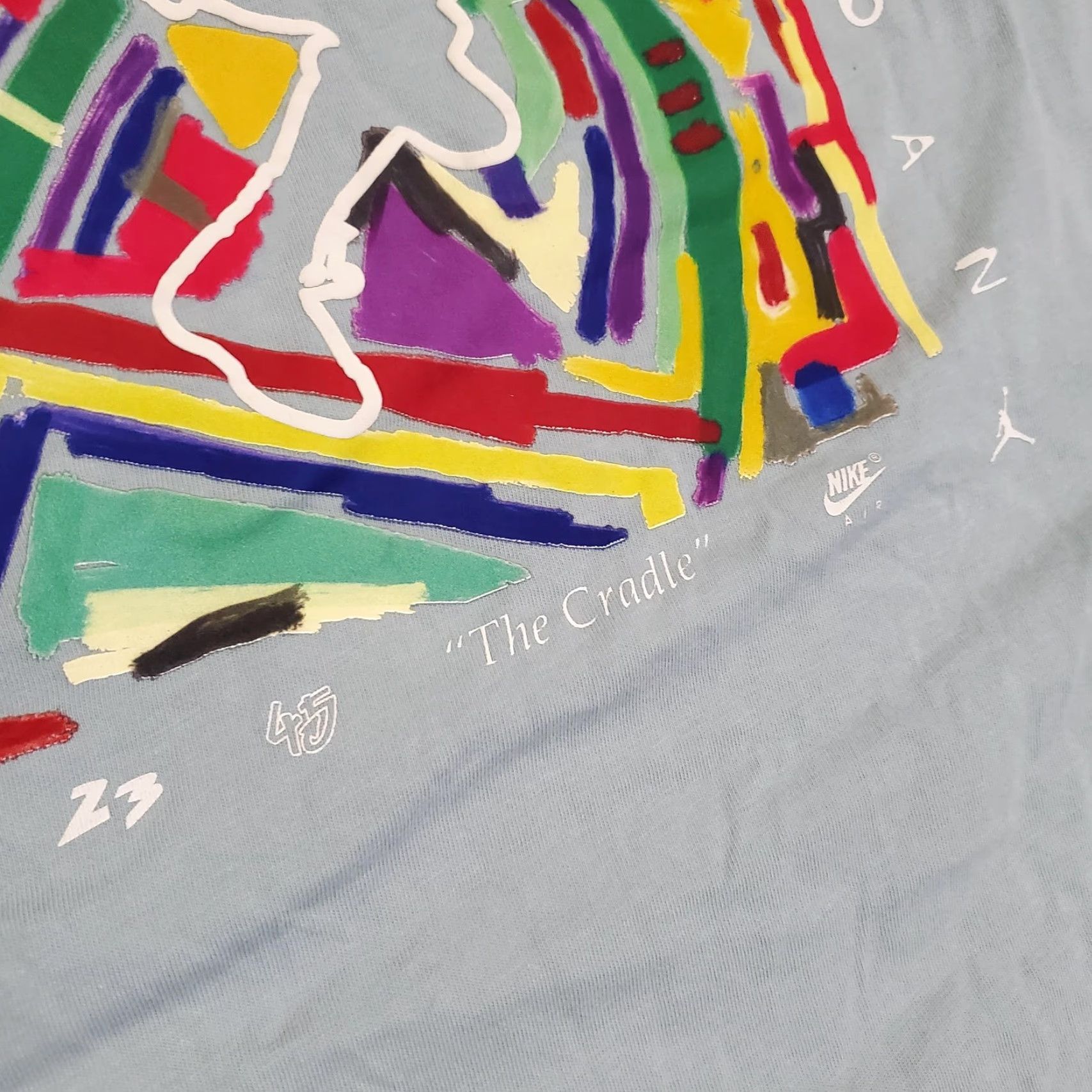 Jordan Brand Air Jordan Shirt Mens XL Blue Colorful Art The Cradle Basketball Nike DM3078-366 Size US XL / EU 56 / 4 - 3 Thumbnail