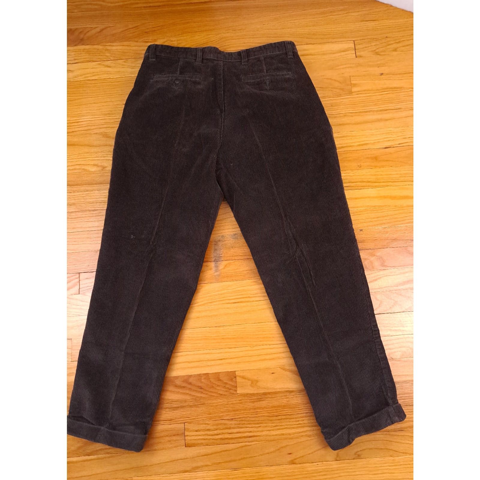 Club Room VINTAGE Club Room Corduroy Pants Men 90s Regular Chino Cuffed 32x38 Brown Size US 32 / EU 48 - 4 Thumbnail