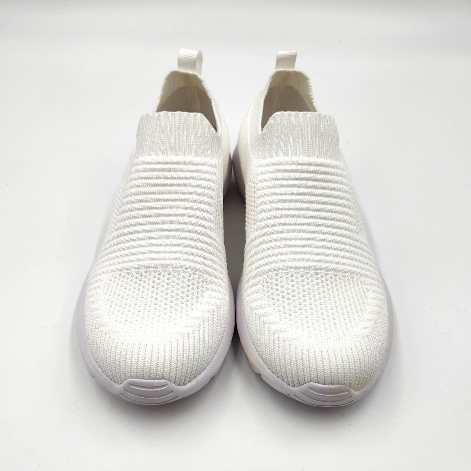 The Unbranded Brand RSVP Women White Knit Athletics Pull-On Sneakers Size US 8M Size US 8 / IT 38 - 3 Thumbnail