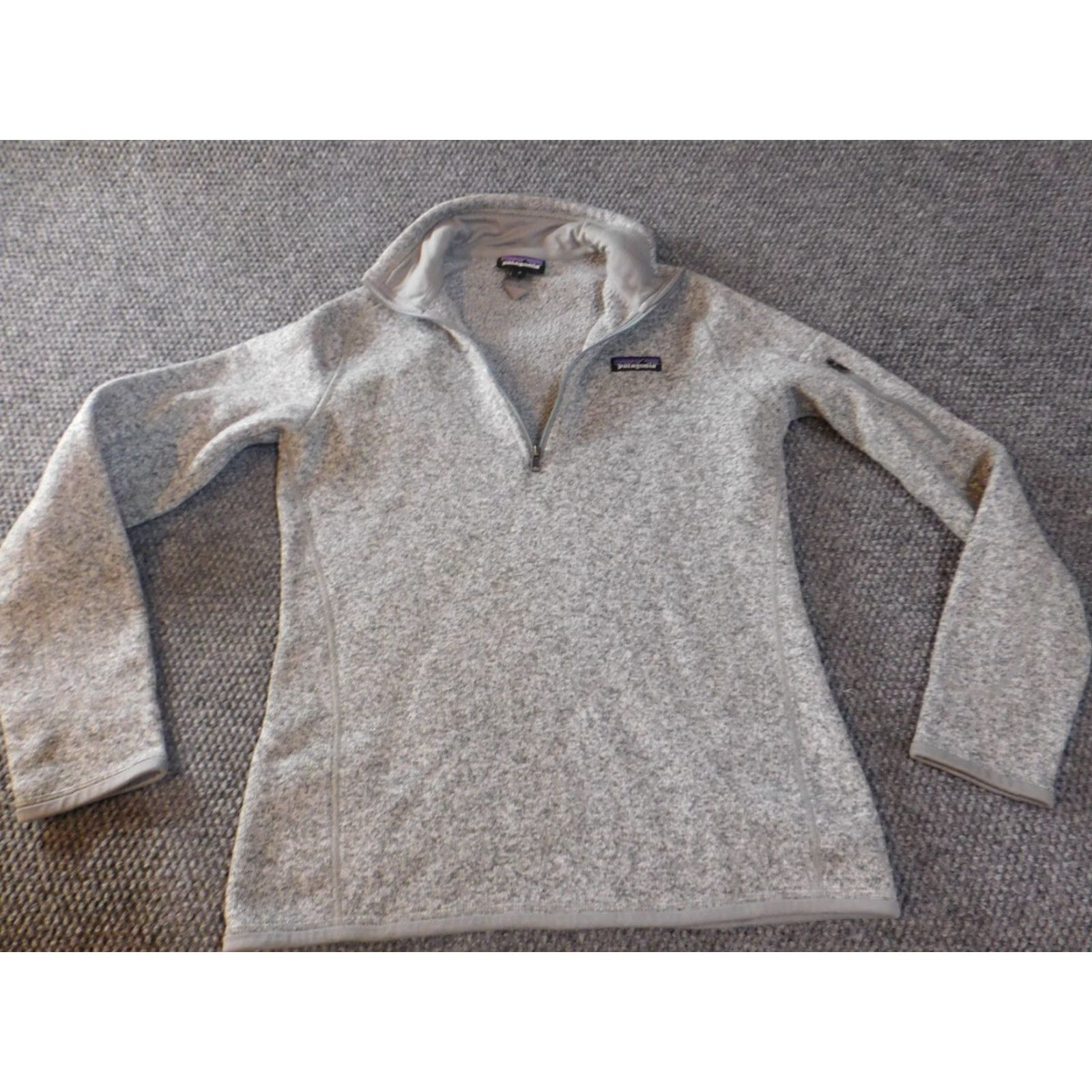 Patagonia Patagonia Sweater Women M Gray Pullover 1/4 Zip Fleece Outdoor Raglan Sleeve Logo Pocketed Regular Knit Open-Knit"} Size M / US 6-8 / IT 42-44 - 4 Thumbnail