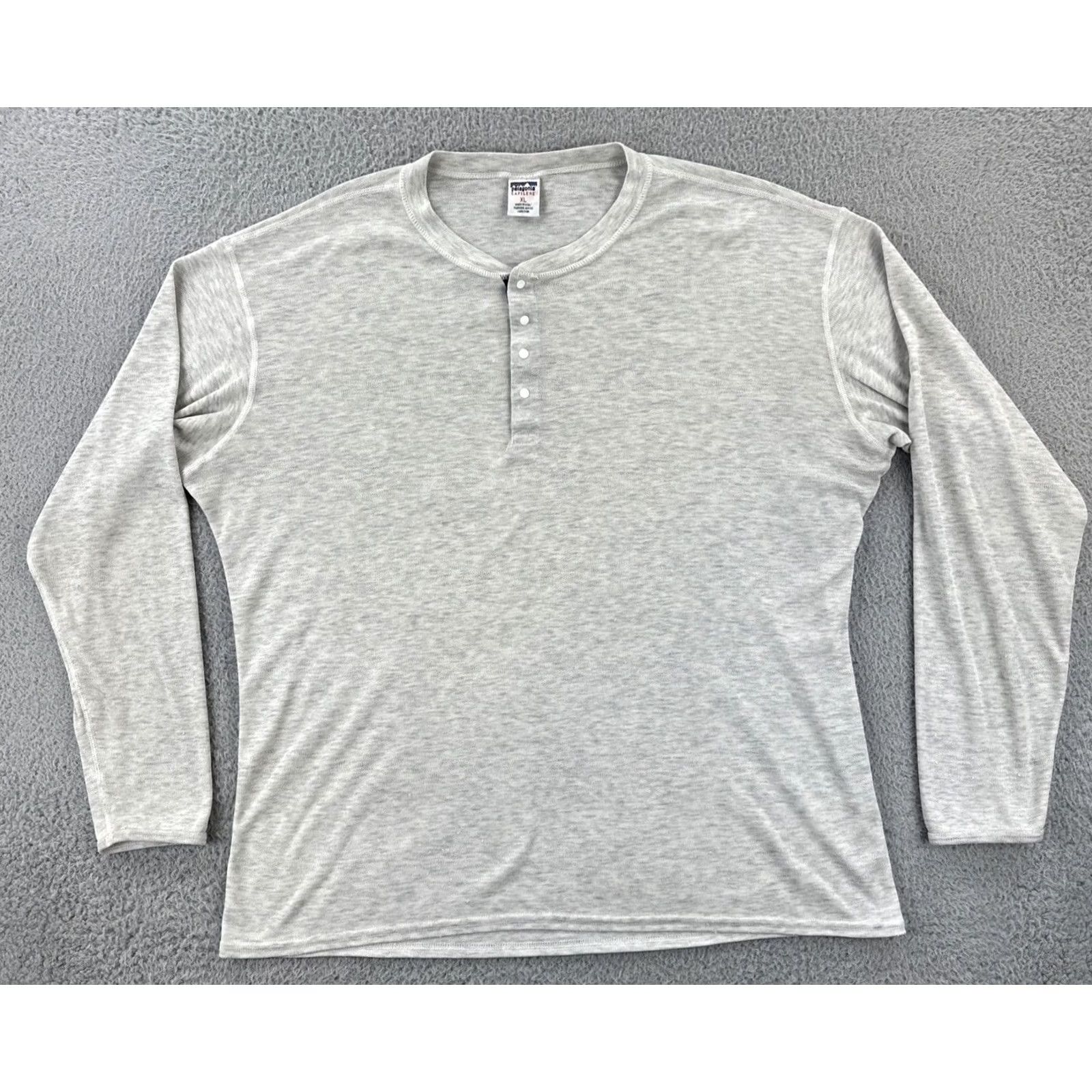 Patagonia VINTAGE Patagonia Capilene Mens XL Heather Gray Henley Shirt Made In USA 90s EUC Size US XL / EU 56 / 4 - 2 Thumbnail