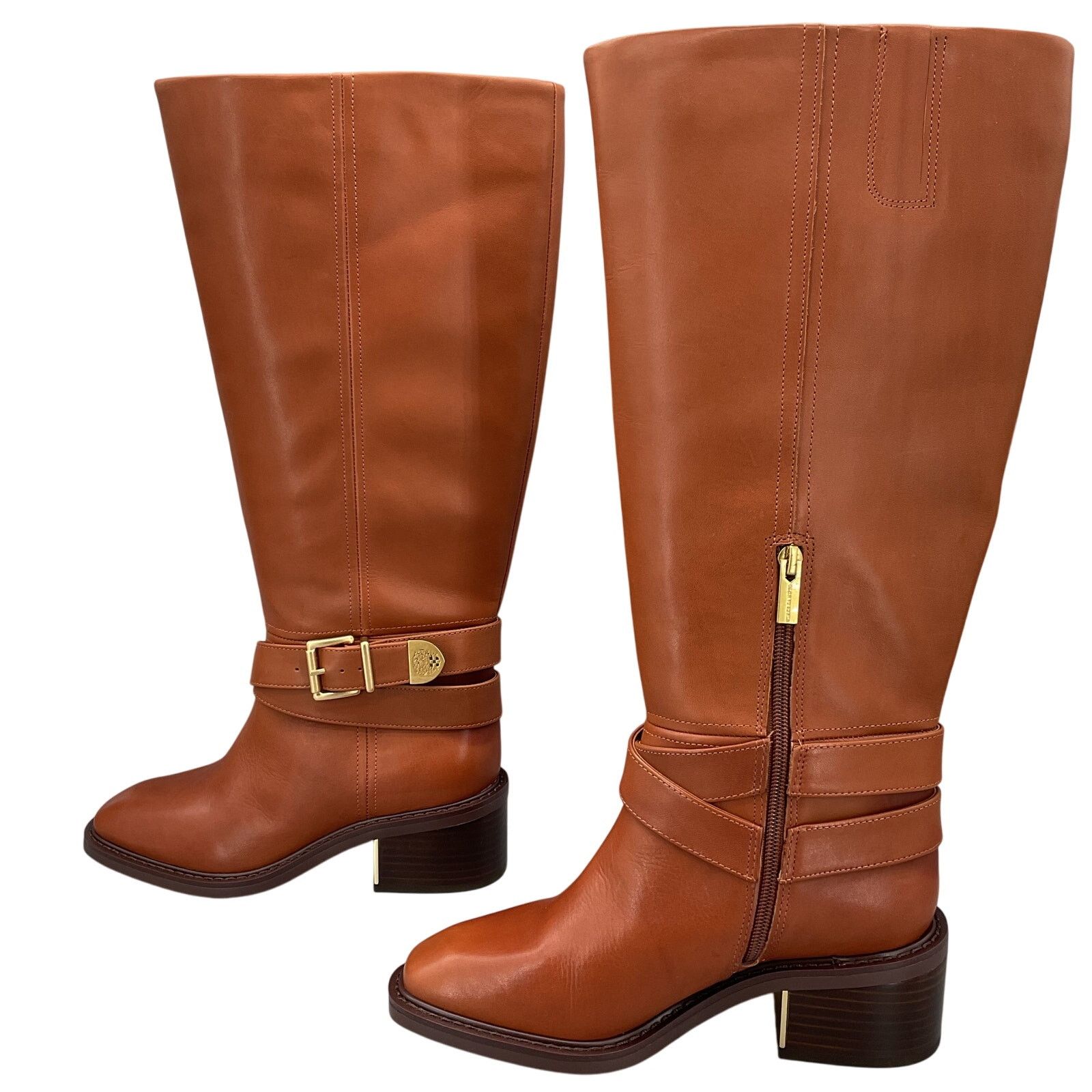 Vince Camuto Vince Camuto Women Gini Buckled Riding Boot Brown Size 7W XC Size US 7 / IT 37 - 2 Thumbnail