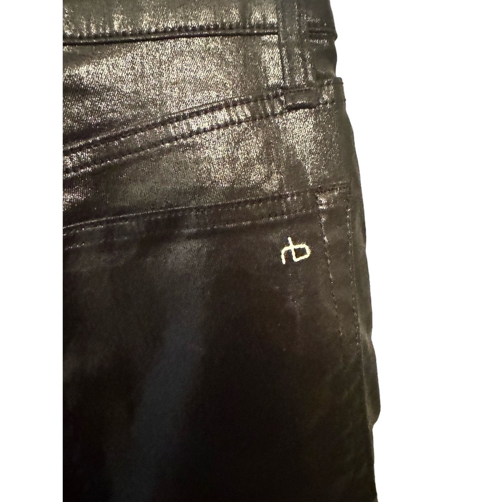 Rag & Bone RAG & BONE CASEY HIGH-RISE ANKLEFLARE COATED JEANS Size 29 Size 29" - 9 Thumbnail