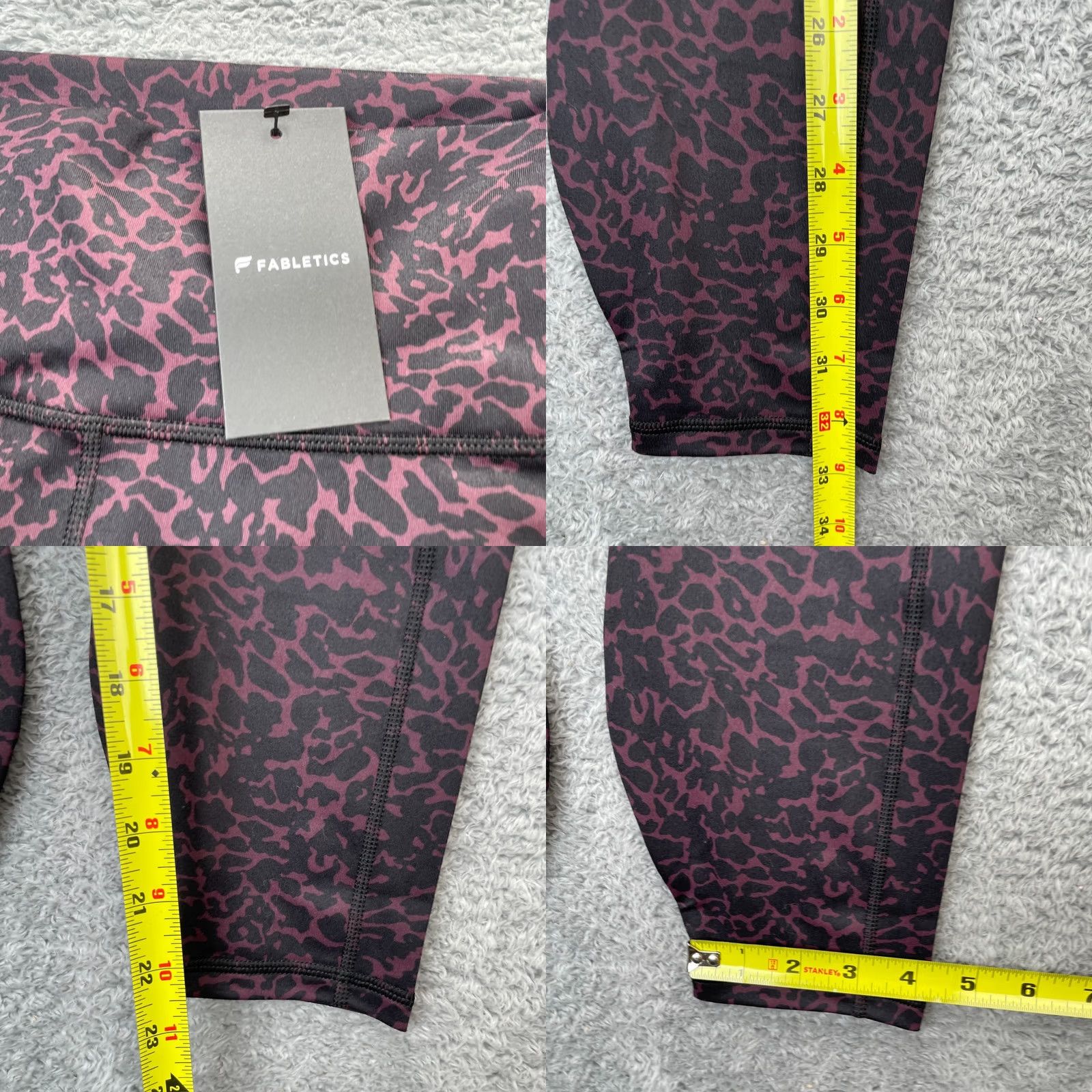 Fabletics Fabletics Leggings Womens Small Red Leopard Print Stretch High Waisted - Activewear Size 28" / US 6 / IT 42 - 8 Thumbnail