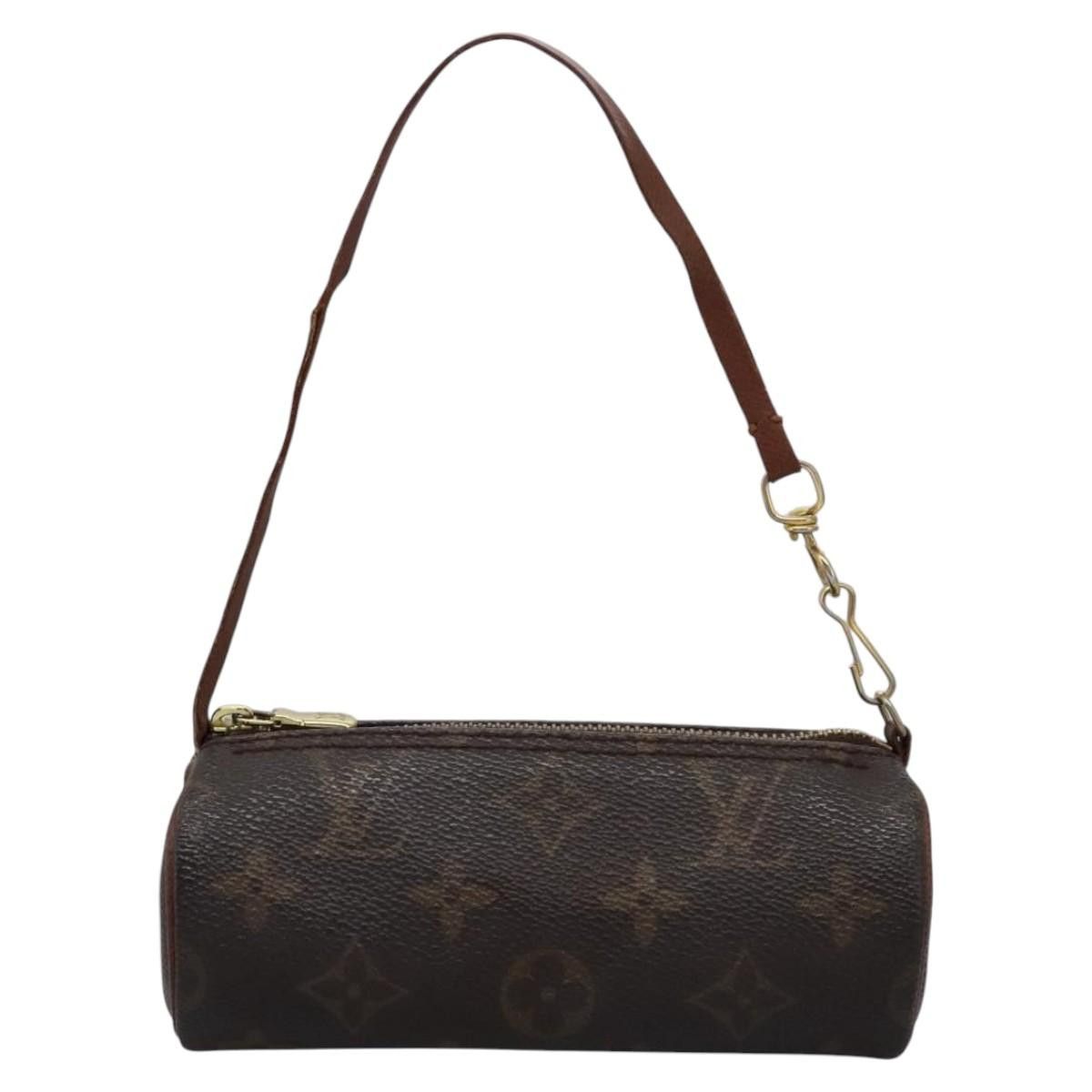 Mini Baby Papillon Brown Canvas Clutch Bag (Pre-Owned)