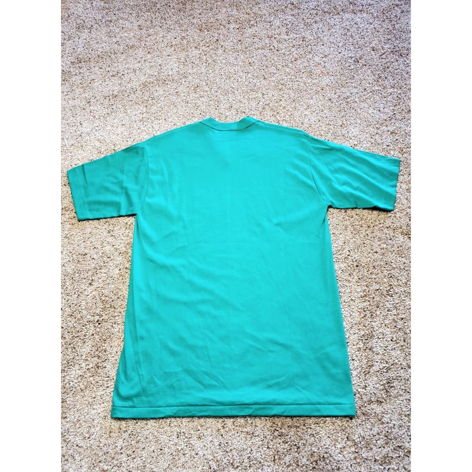 Vintage VINTAGE Sportswear T Shirt XL Mens Teal Blue Short Sleeve V-Neck 1970s USA Made Single Stitch Size US XL / EU 56 / 4 - 6 Thumbnail