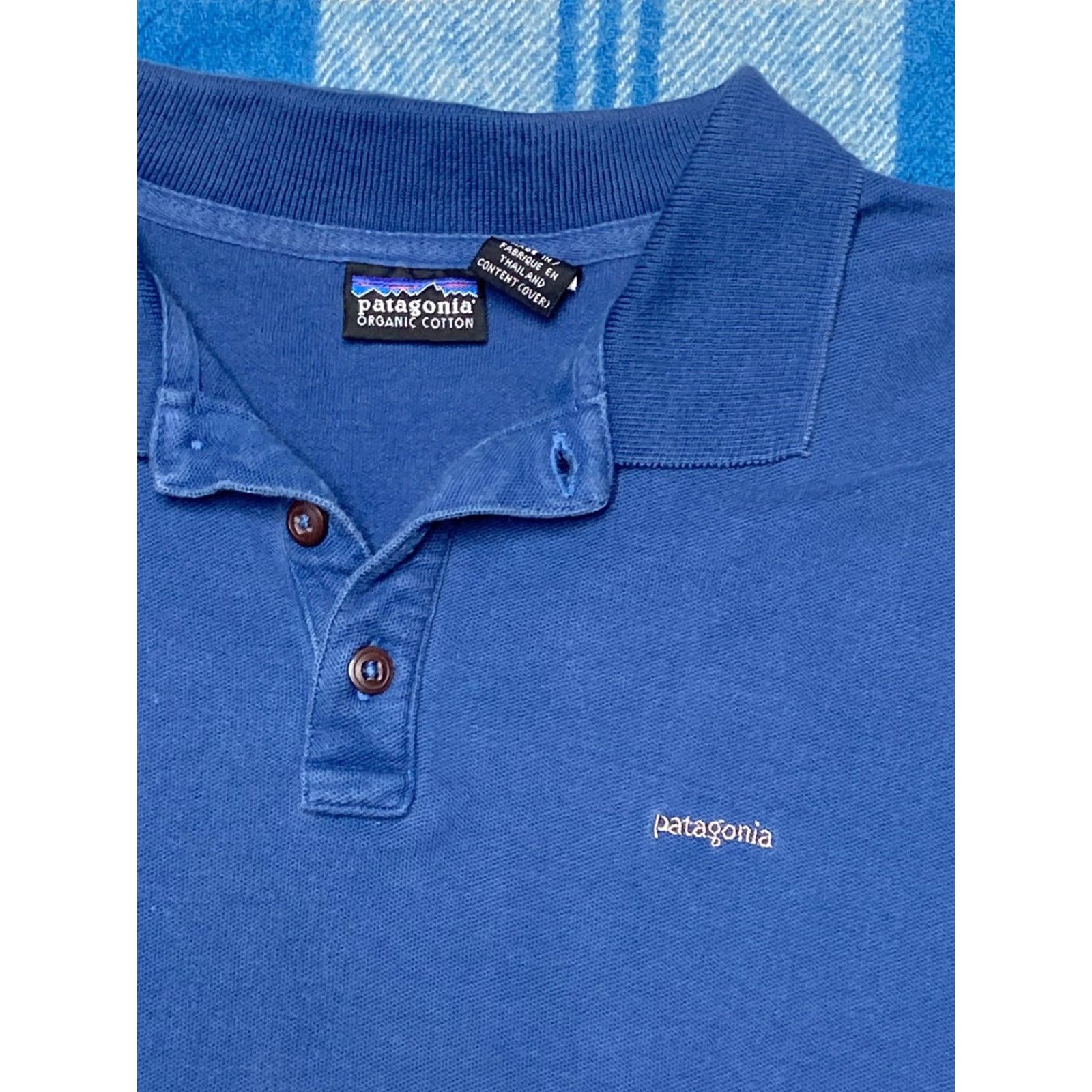 Patagonia VINTAGE Patagonia Organic Cotton 1/4 Button Up Shirt Polo Golf Navy Blue Mens XL Vtg - Shirt Mens XL Blue Size US XL / EU 56 / 4 - 2 Thumbnail