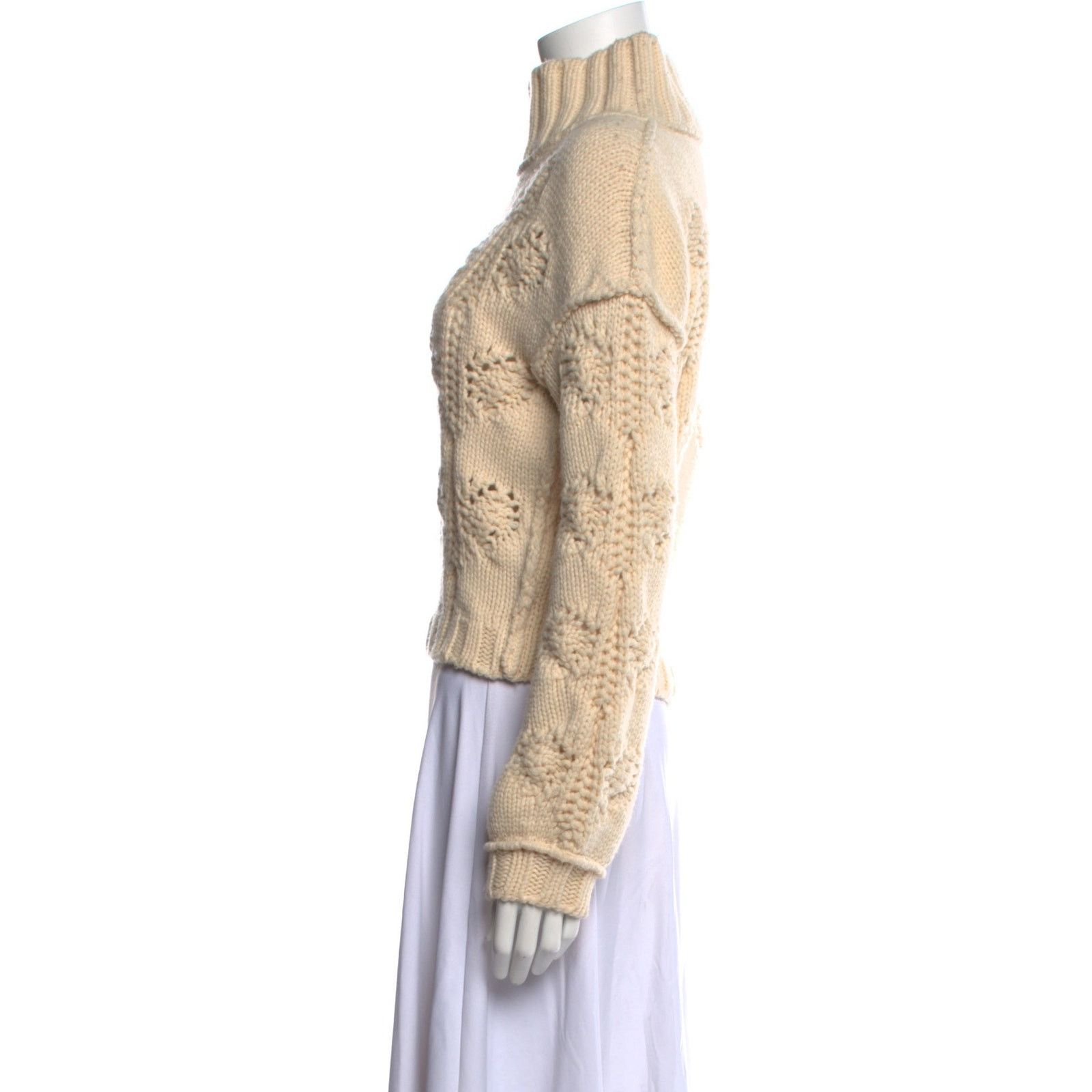 Hache Hache Beige Wool Cashmere Long Sleeve Turtleneck Sweater Size S / US 4 / IT 40 - 3 Thumbnail
