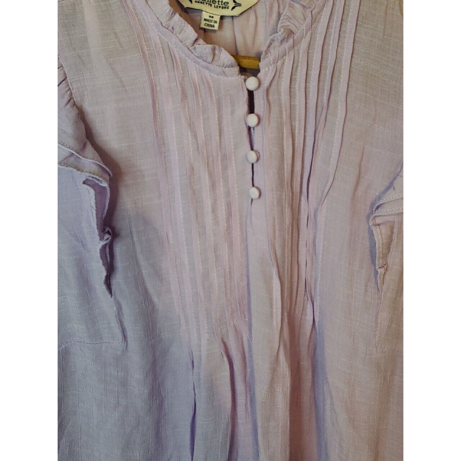 Nanette Lepore Nanette Light Purple High Neck Ruffle Sleeve Top medium Size M / US 6-8 / IT 42-44 - 7 Thumbnail