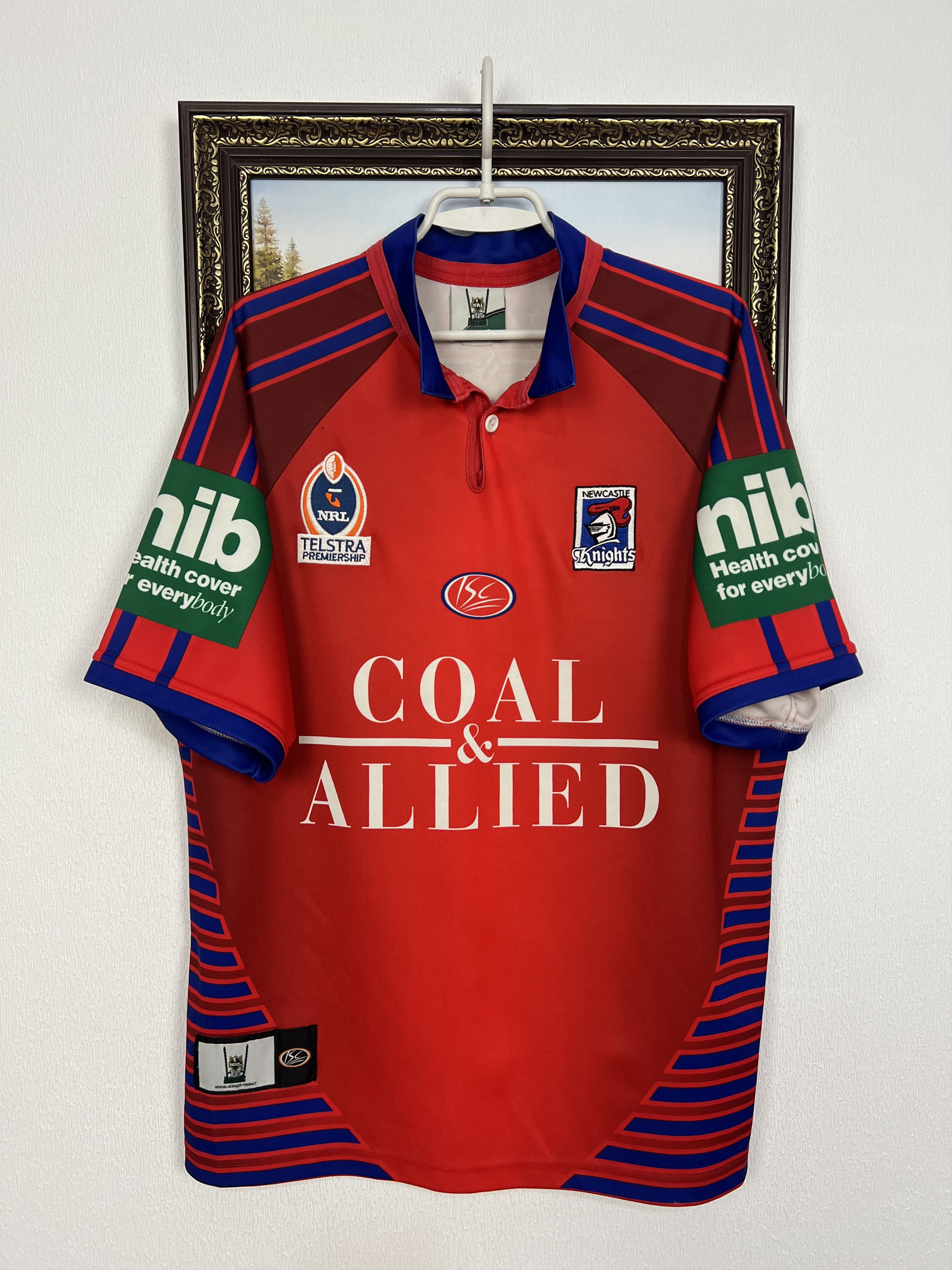 Vintage Newcastle Knights NRL Rugby Union Jersey Trikot Shirt Size US L / EU 52-54 / 3 - 1 Thumbnail