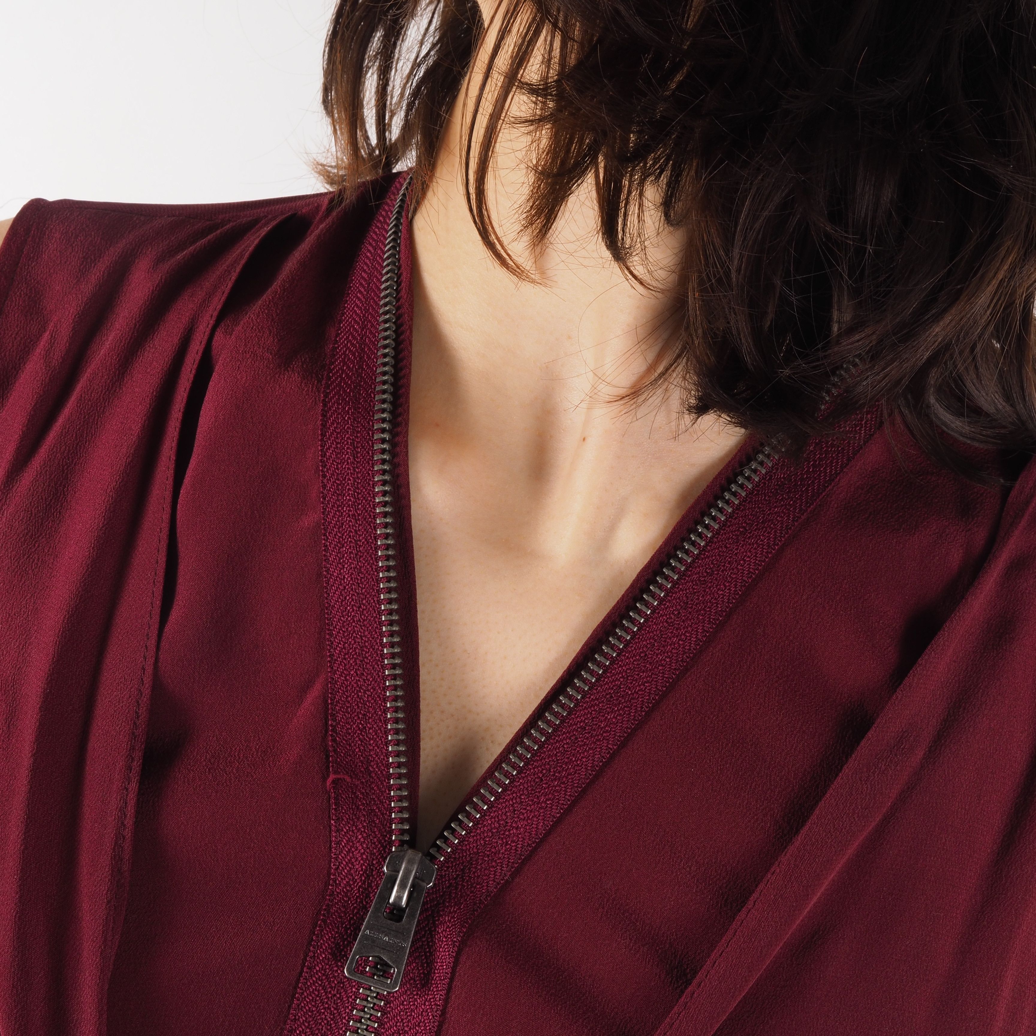 Allsaints AllSaints Jayda Burgundy Red Zip Silk Dress Size XS / US 0-2 / IT 36-38 - 4 Thumbnail