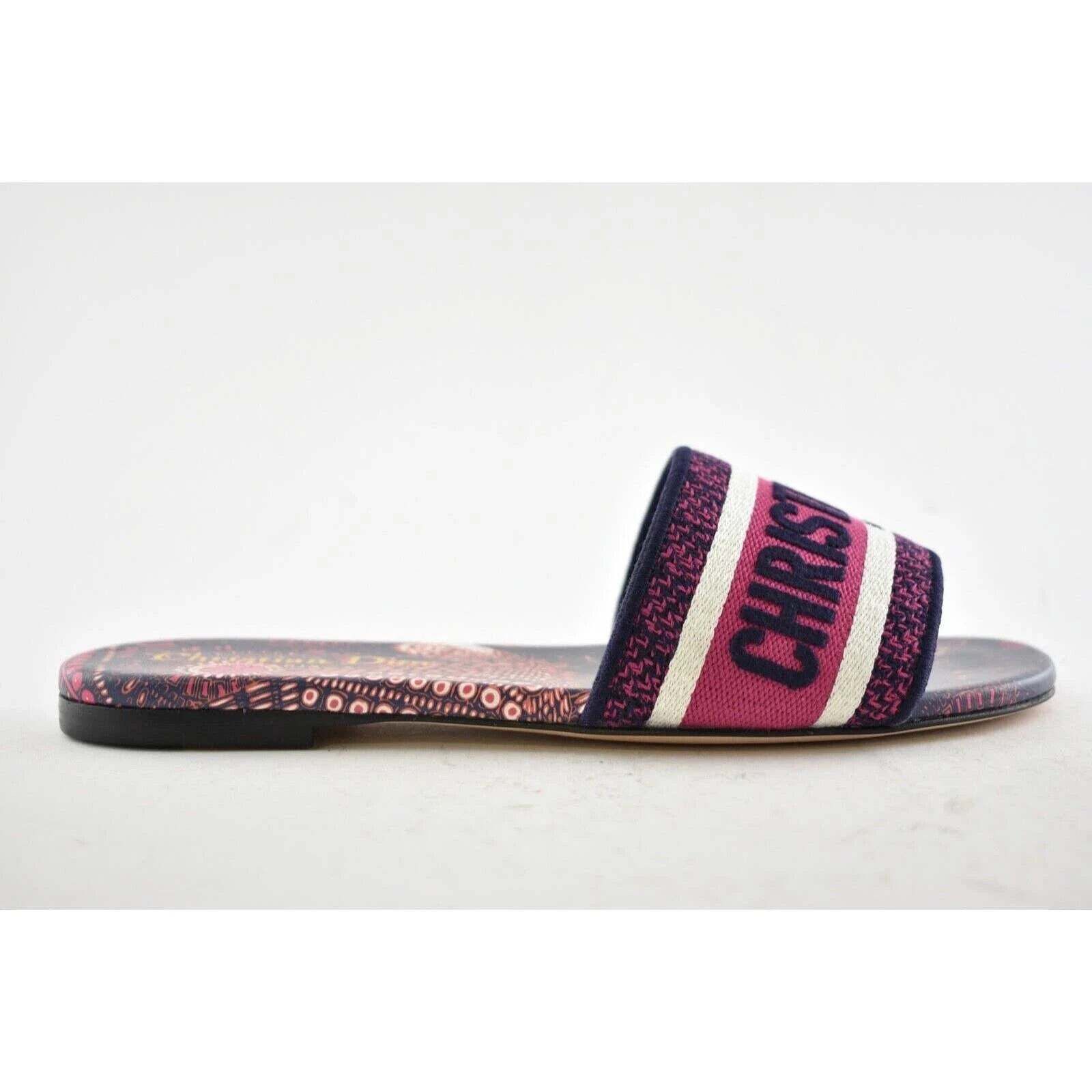 Dior Dway Animals White Logo Slide Mule Flat Sandal 35.5 Size US 5.5 / IT 35.5 - 3 Thumbnail
