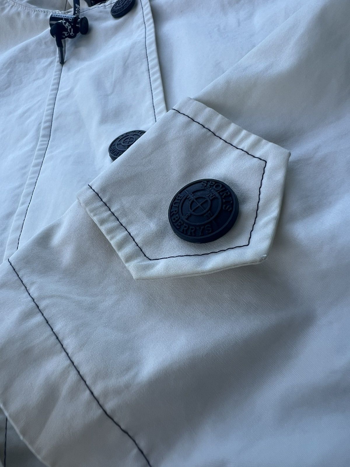 Burberry × Vintage Burberrys Sports Coat 7 Cotton White FNA29-360 Size M / US 6-8 / IT 42-44 - 10 Thumbnail