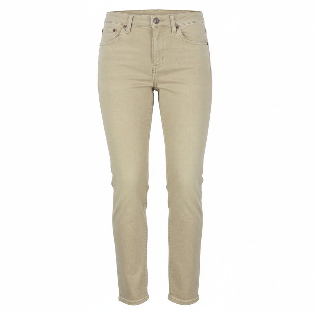 R13 W28 Beige Stretch Cropped Ankle Zip Jeans 88828 Size 28" / US 6 / IT 42 - 1 Thumbnail