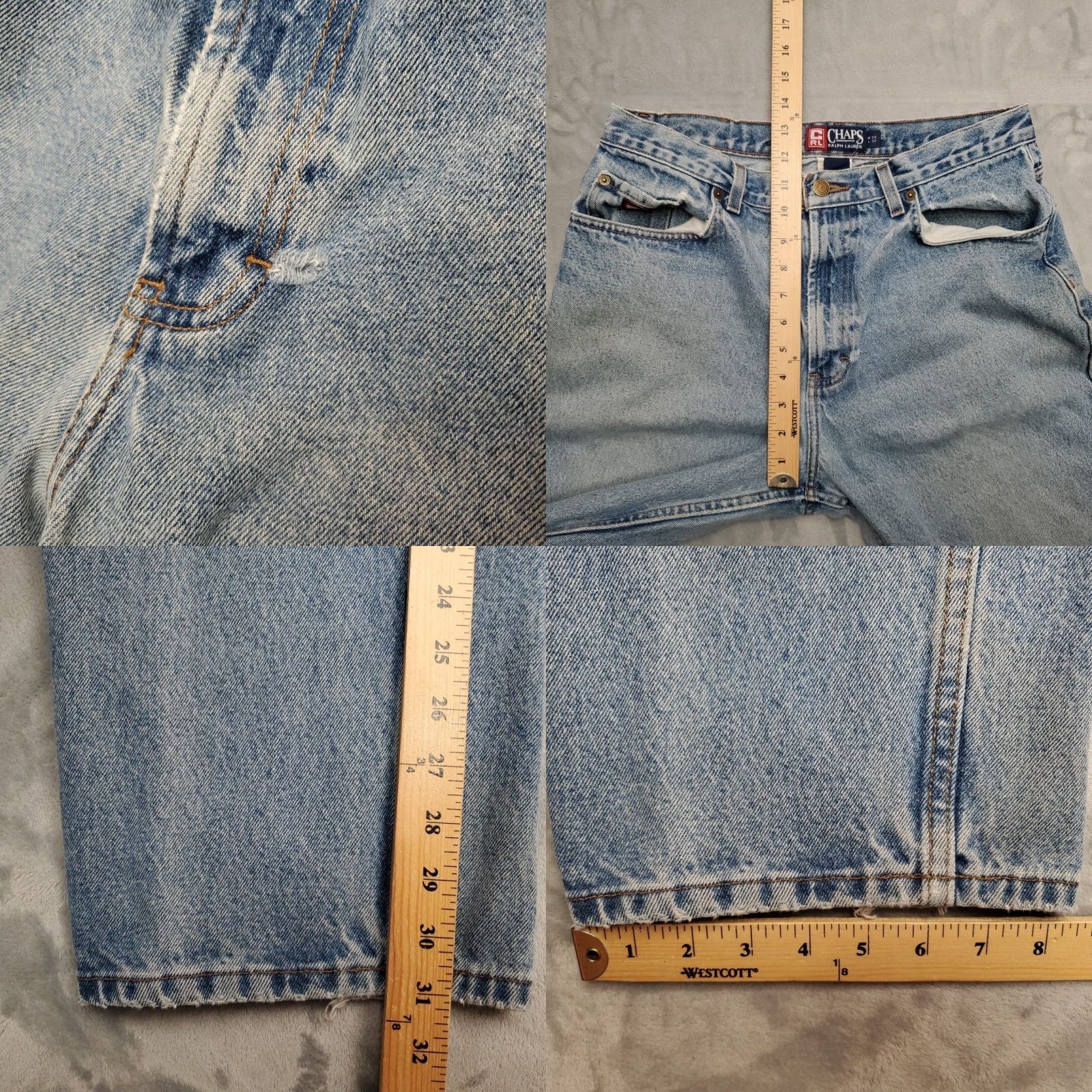 Ralph Lauren VINTAGE Chaps Ralph Lauren Jeans Mens 34x32 Loose Fit 5 Pocket Stone Wash Y2K Denim Blue 34 Mens Jeans 90s USA American Size US 34 / EU 50 - 11 Thumbnail
