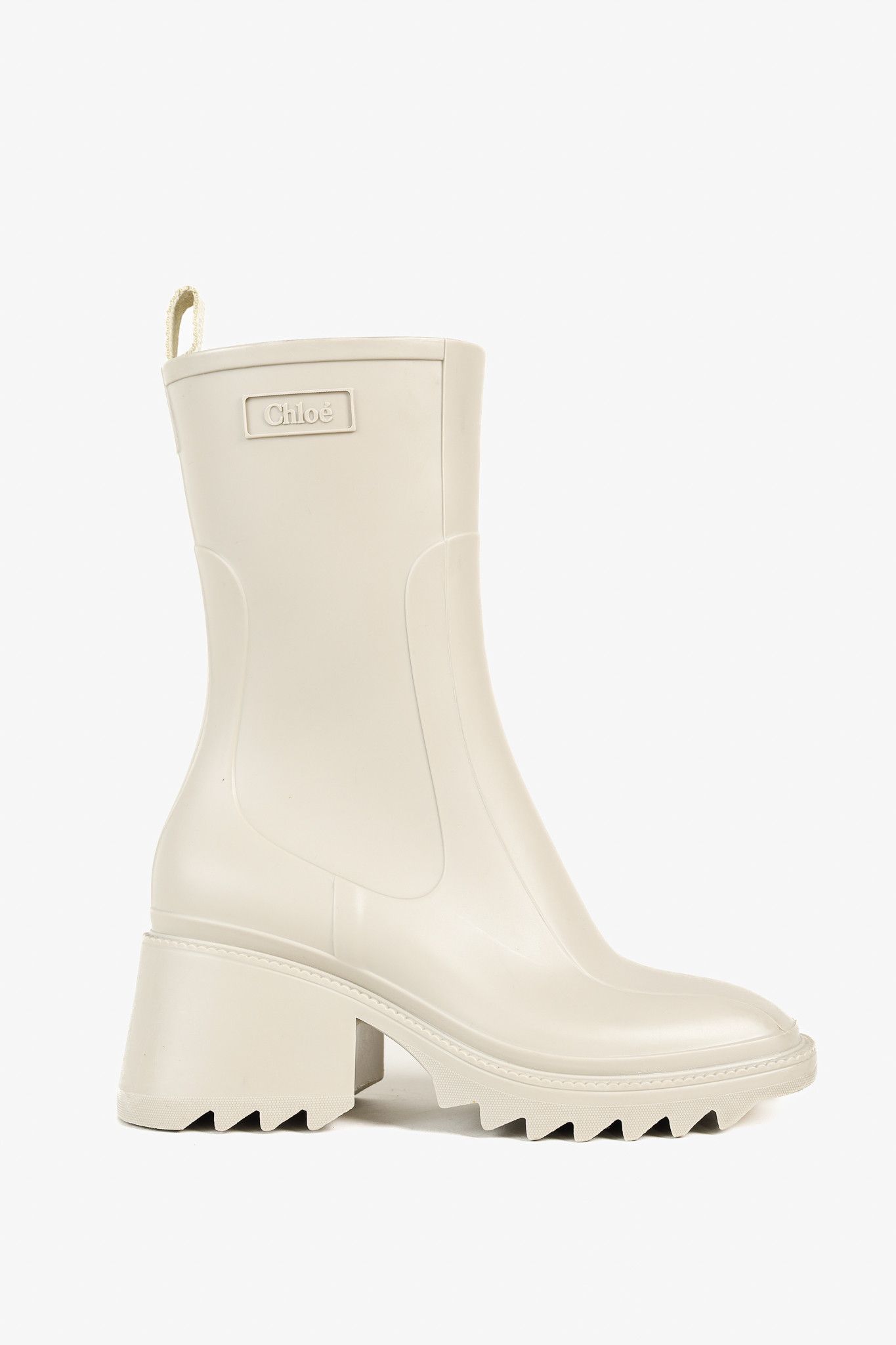 Chloe Chloe Betty Grey Rubber Chunky-Heel Rain Boots Size US 6.5 / IT 36.5 - 1 Thumbnail