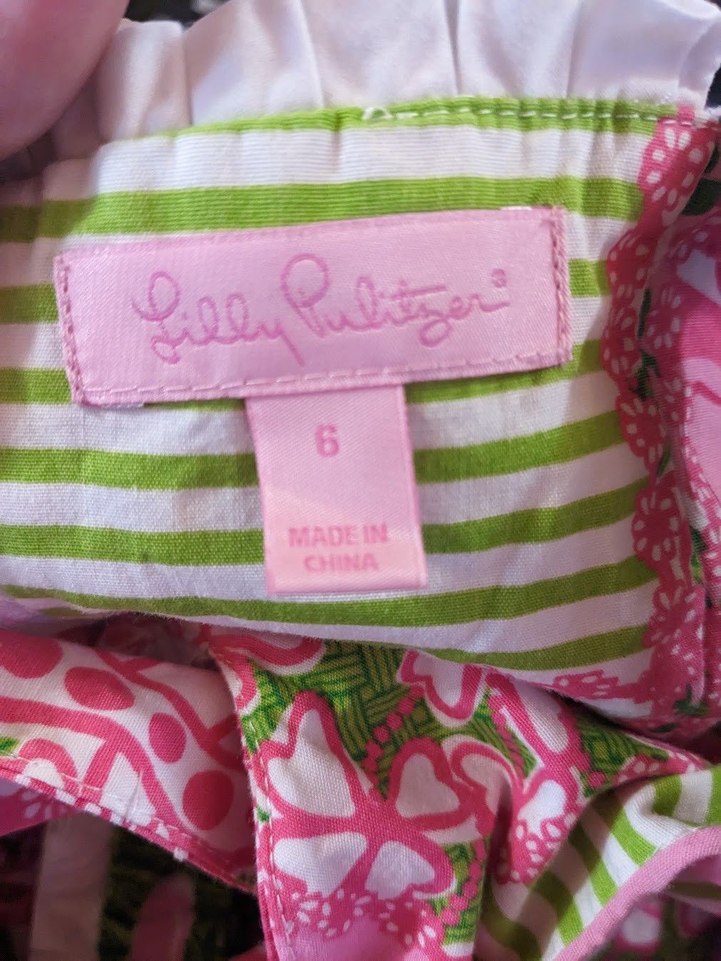 Lilly Pulitzer Lily Pulitzer Pink And Green Floral Checker Summer Dress Size M / US 6-8 / IT 42-44 - 7 Thumbnail