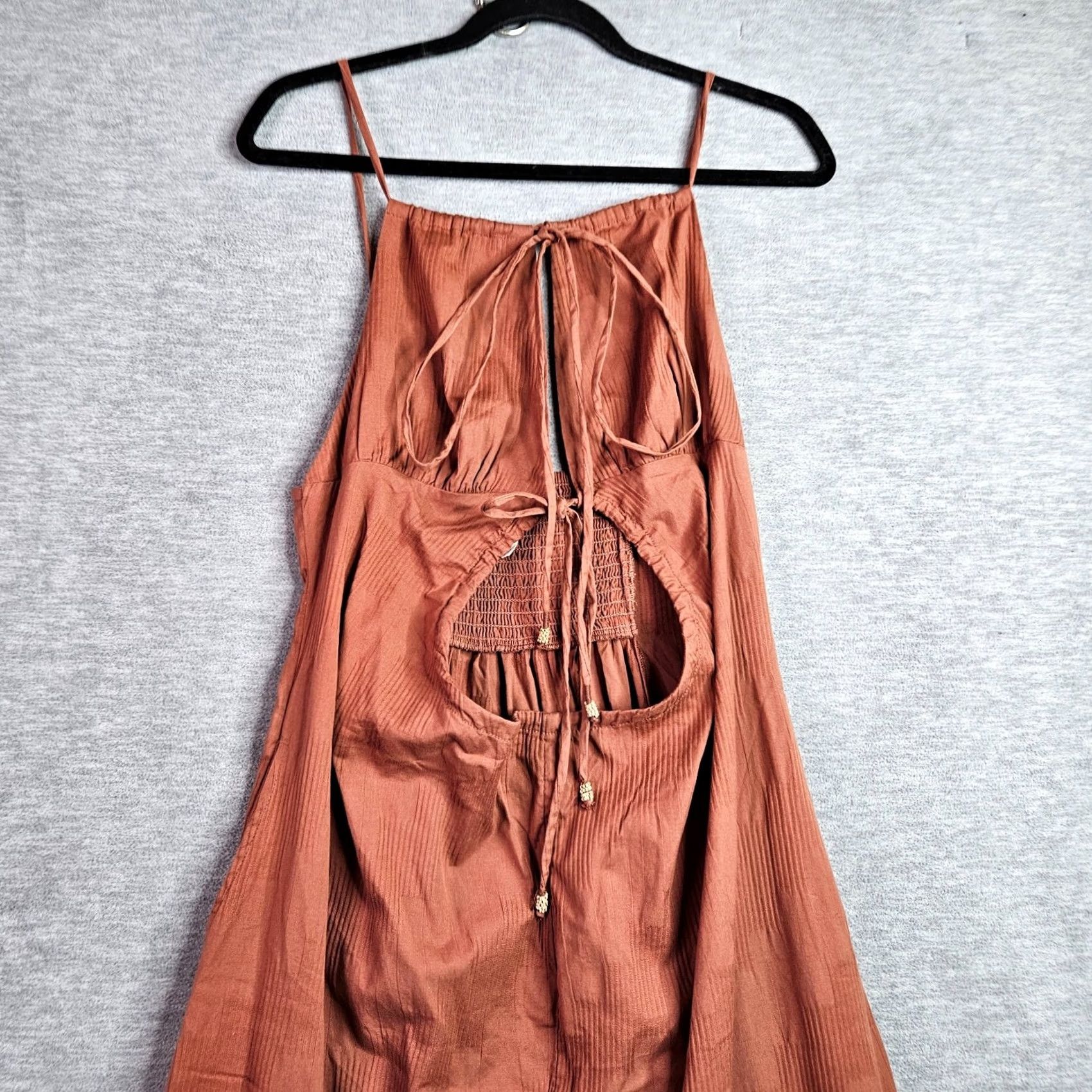 Free People Free People G.N.O. Maxi Dress Women’s Small Rust Boho Open Back Smocked Dress Sleeveless Halter A-Line Maxi Size S / US 4 / IT 40 - 6 Thumbnail