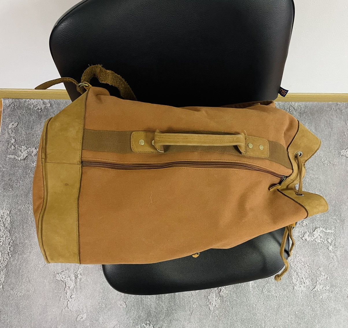 Marlboro MARLBORO Brown Cotton Denim Backpack Bag with Leather Insert Size ONE SIZE - 8 Thumbnail