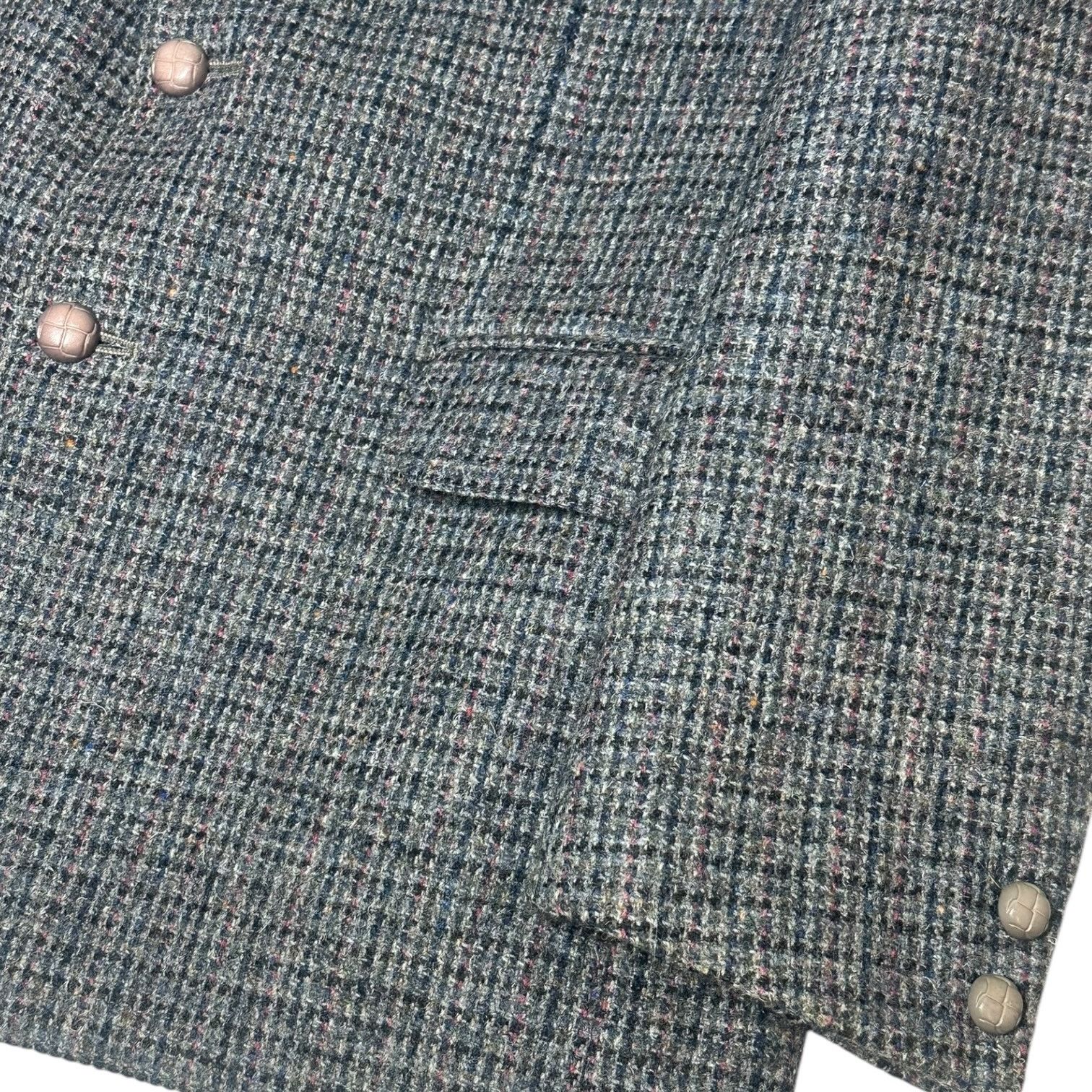 Harris Tweed Roger David Harris Tweed Blazer Sport Coat Grey Plaid 42R Size 42R - 5 Thumbnail